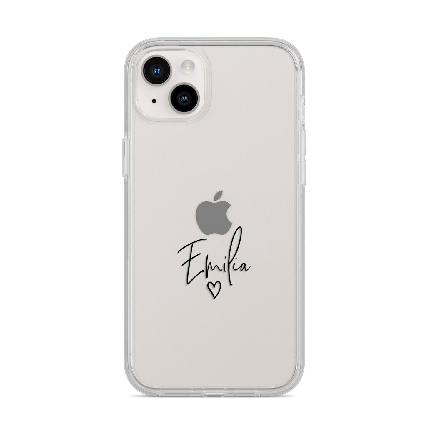 Transparent Black Handwritten Name iPhone 14 Plus Clear Tough Case Starlight