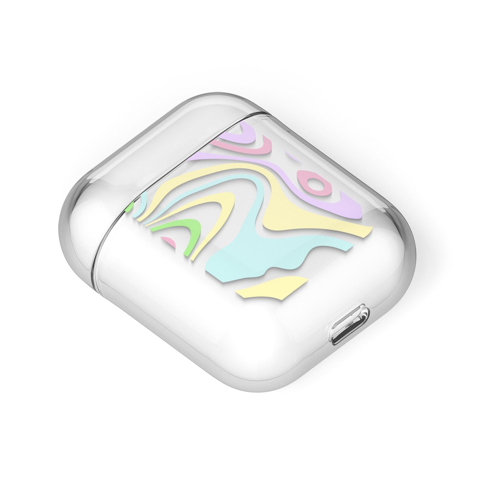 Transparent Swirl AirPods Case Laid Flat