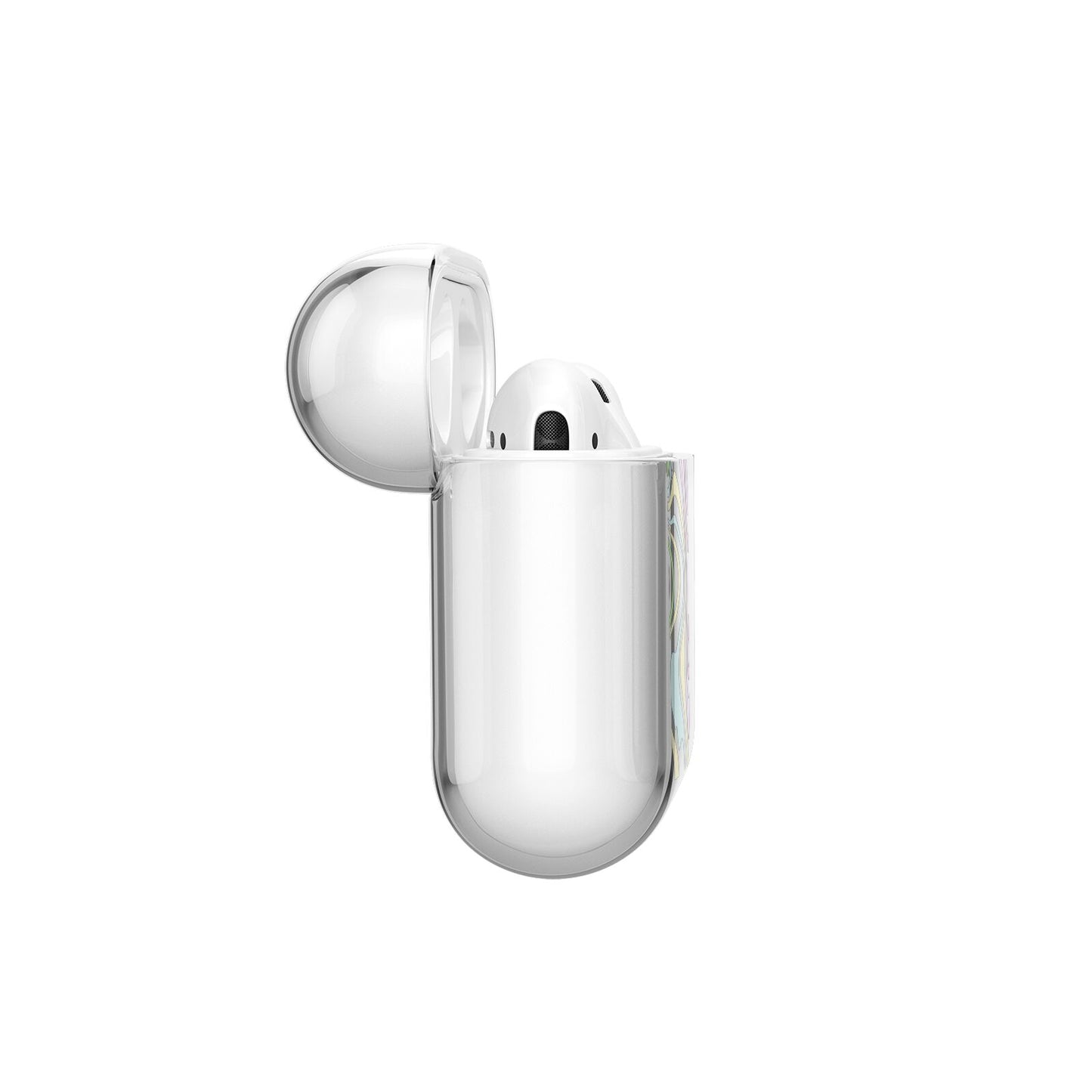 Transparent Swirl AirPods Case Side Angle