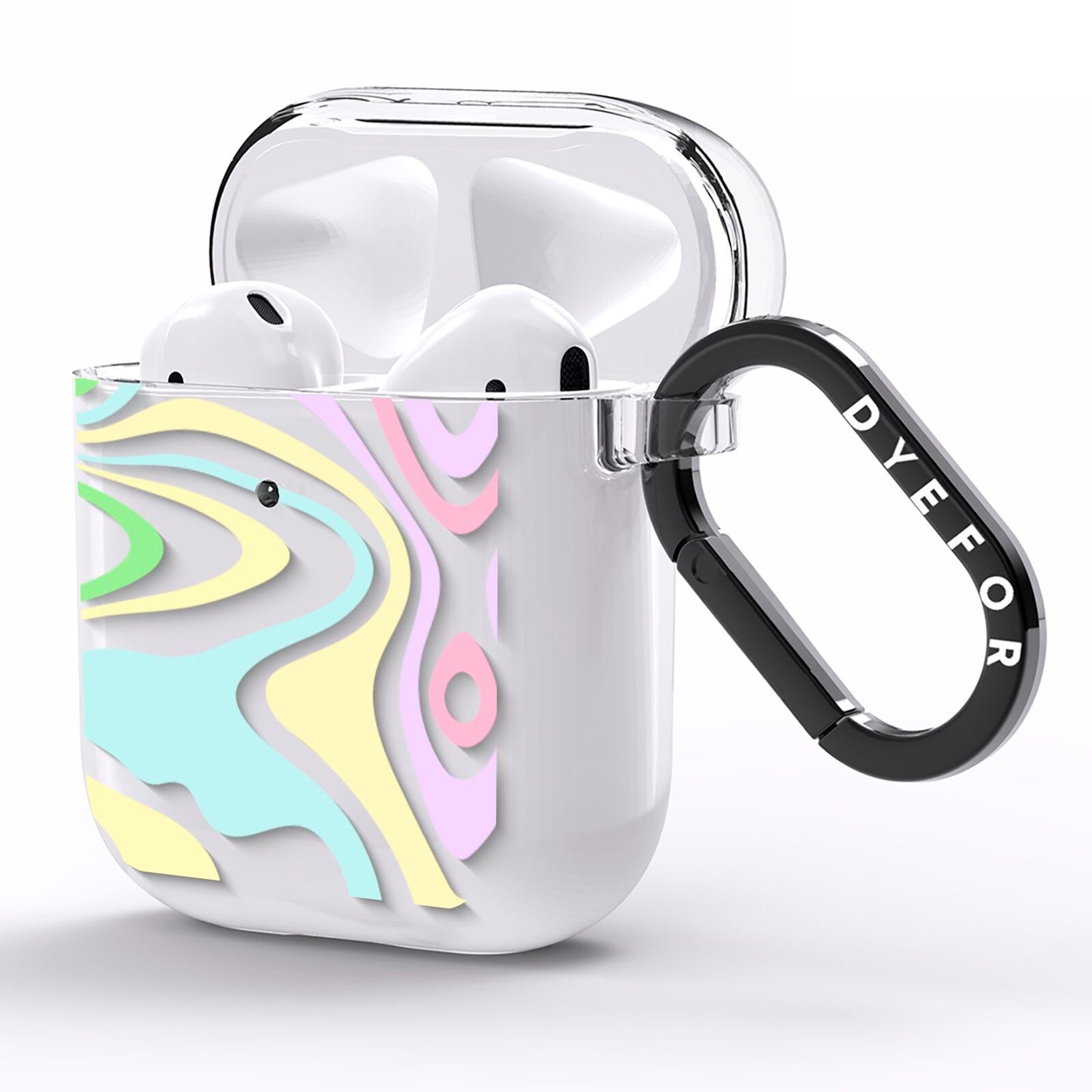 Transparent Swirl AirPods Clear Case Side Image