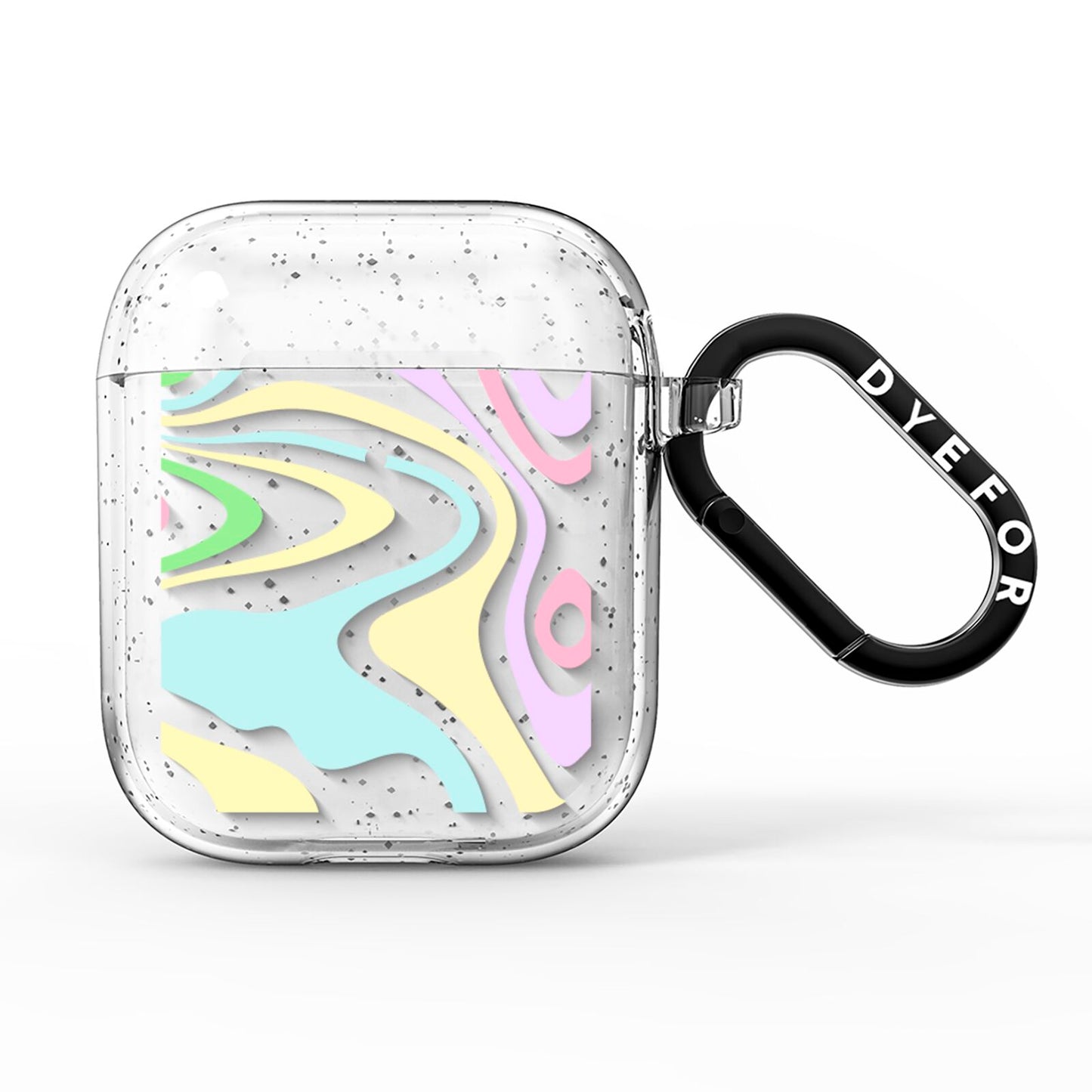 Transparent Swirl AirPods Glitter Case