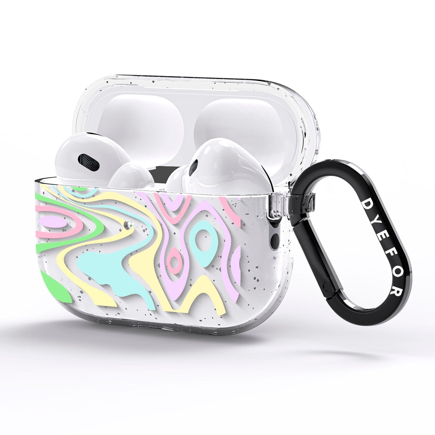 Transparent Swirl AirPods Pro Glitter Case Side Image