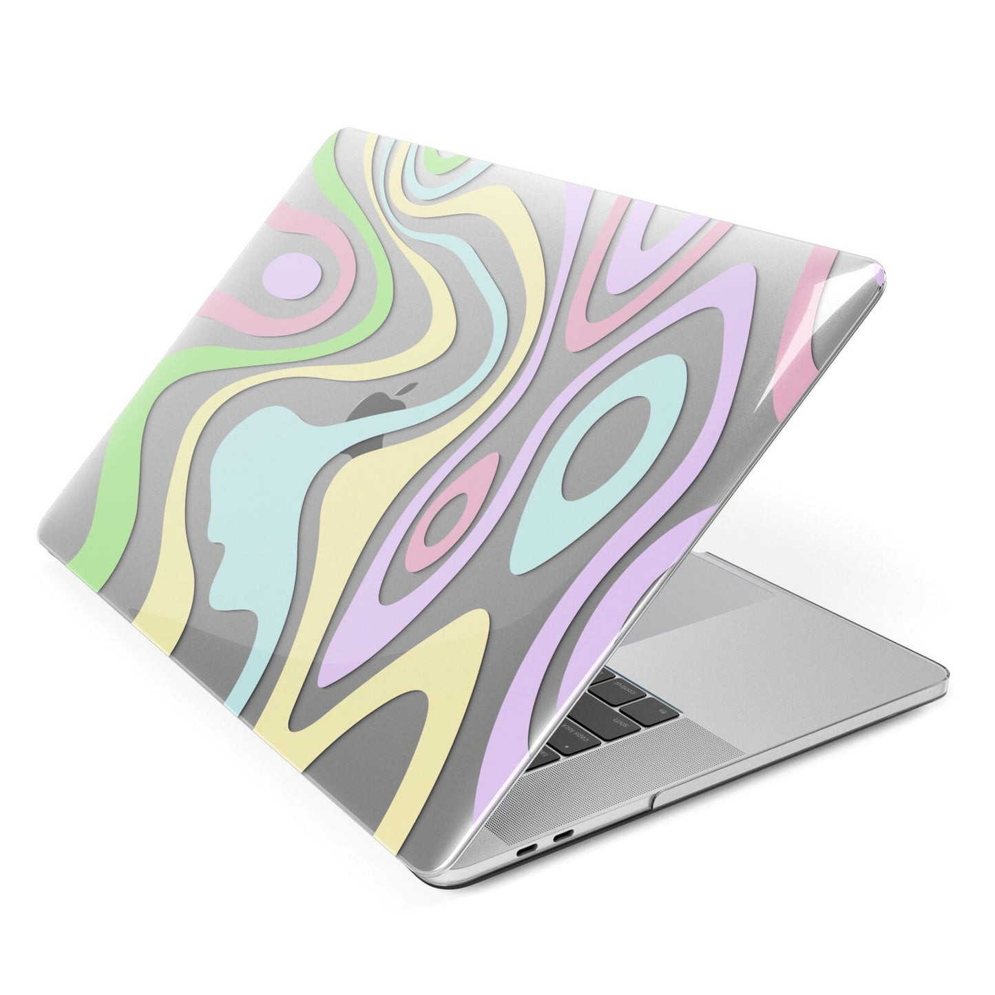 Transparent Swirl Apple MacBook Case Side View