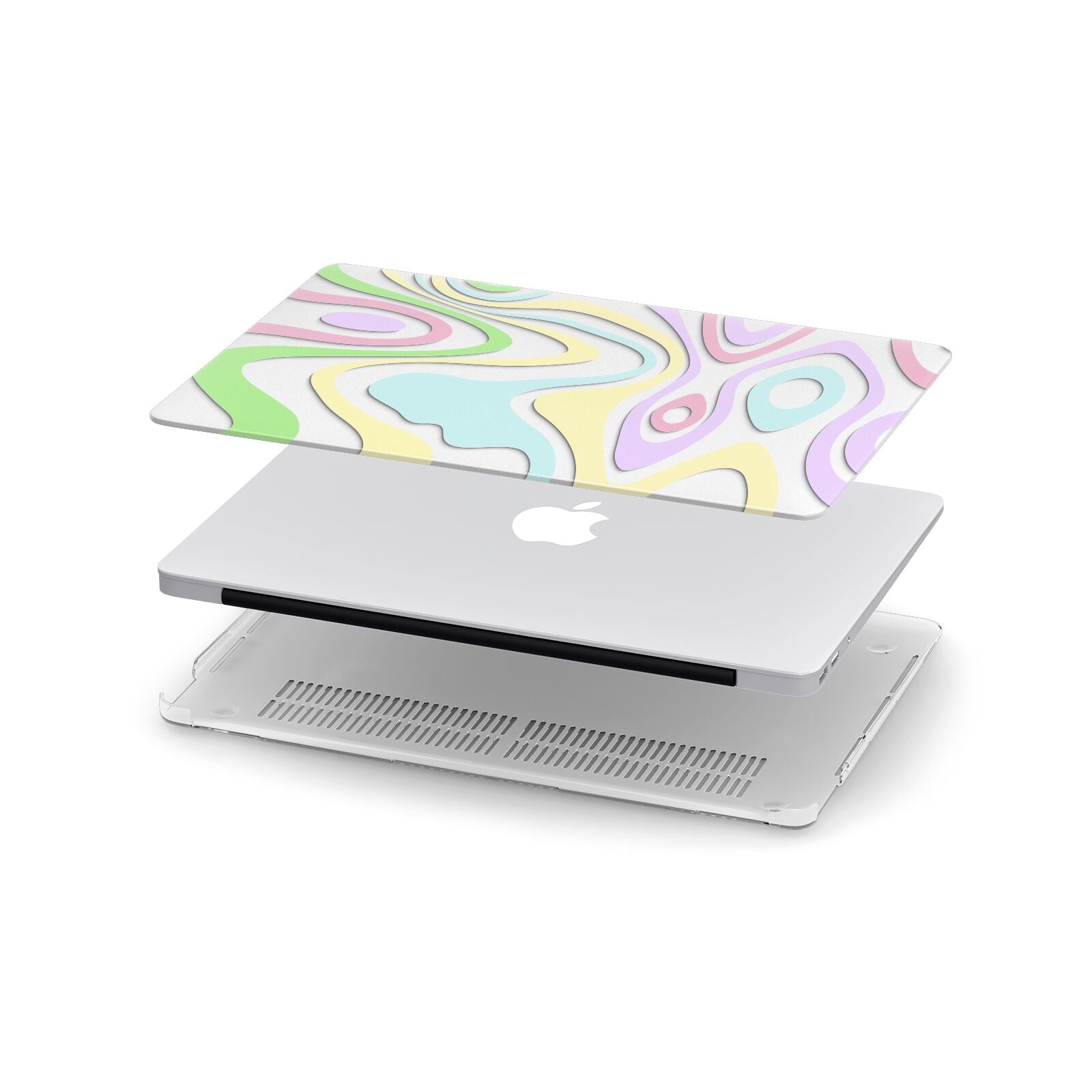 Transparent Swirl Apple MacBook Case in Detail