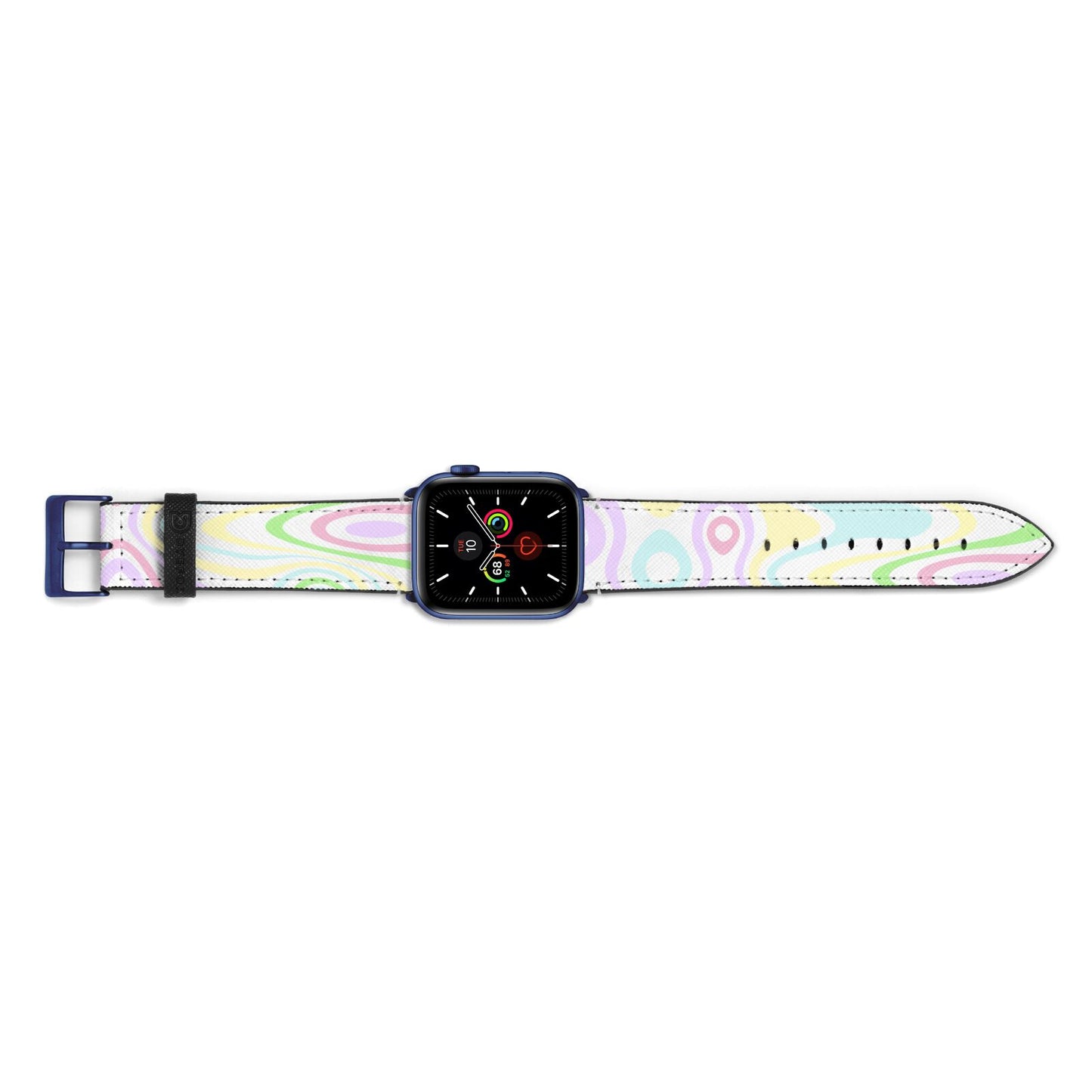 Transparent Swirl Apple Watch Strap Landscape Image Blue Hardware