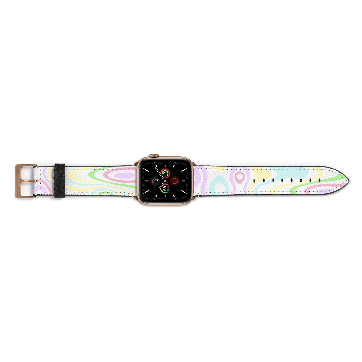 Transparent Swirl Apple Watch Strap Landscape Image Gold Hardware