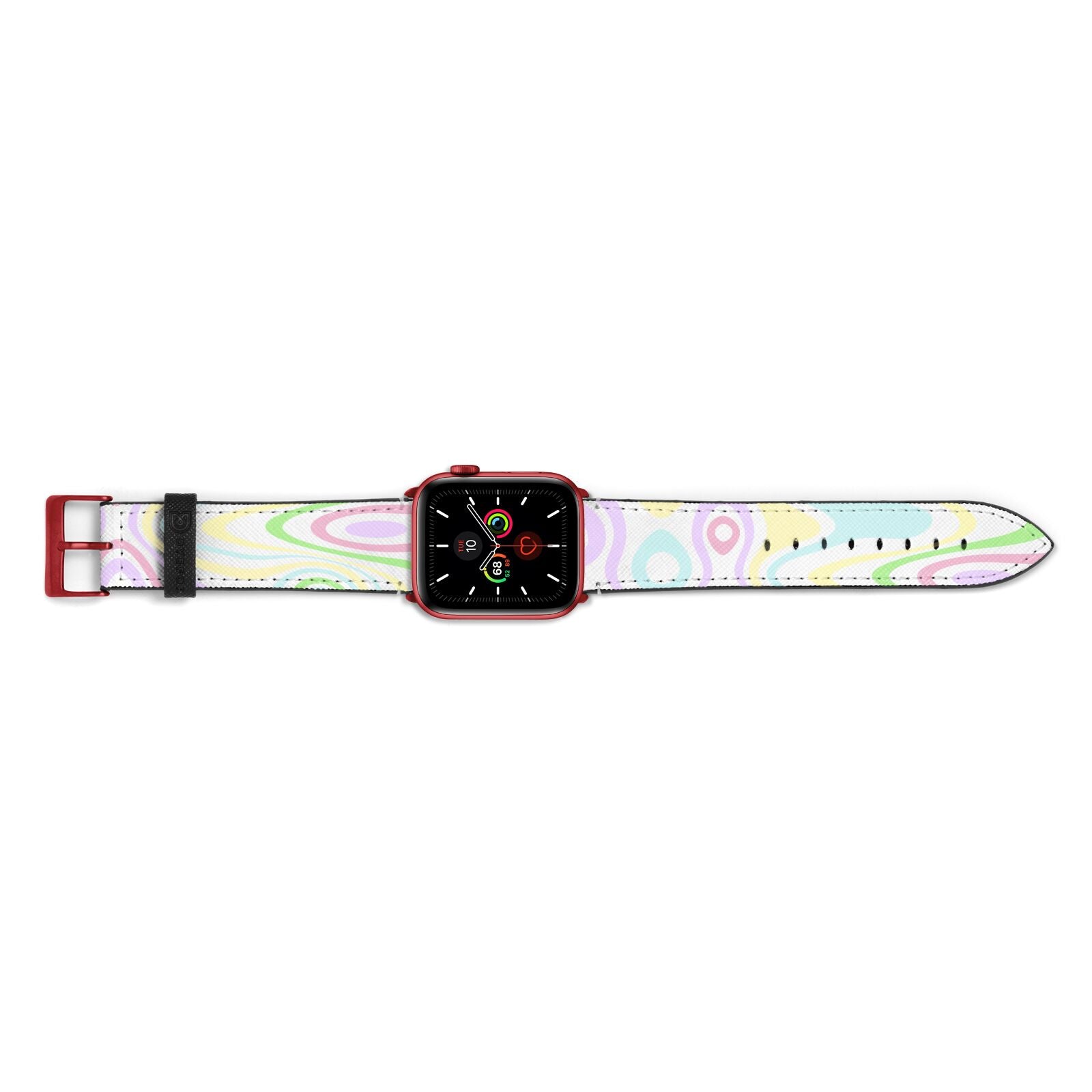 Transparent Swirl Apple Watch Strap Landscape Image Red Hardware