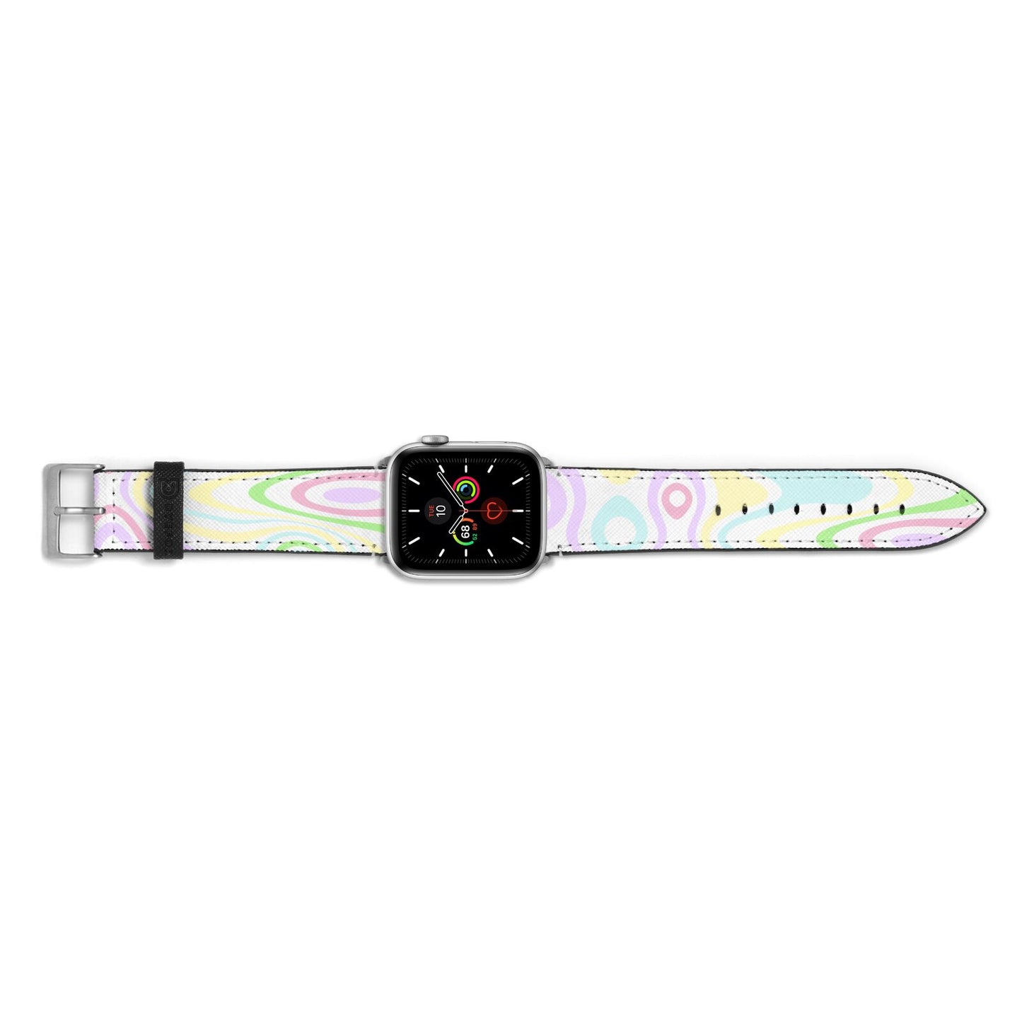 Transparent Swirl Apple Watch Strap Landscape Image Silver Hardware