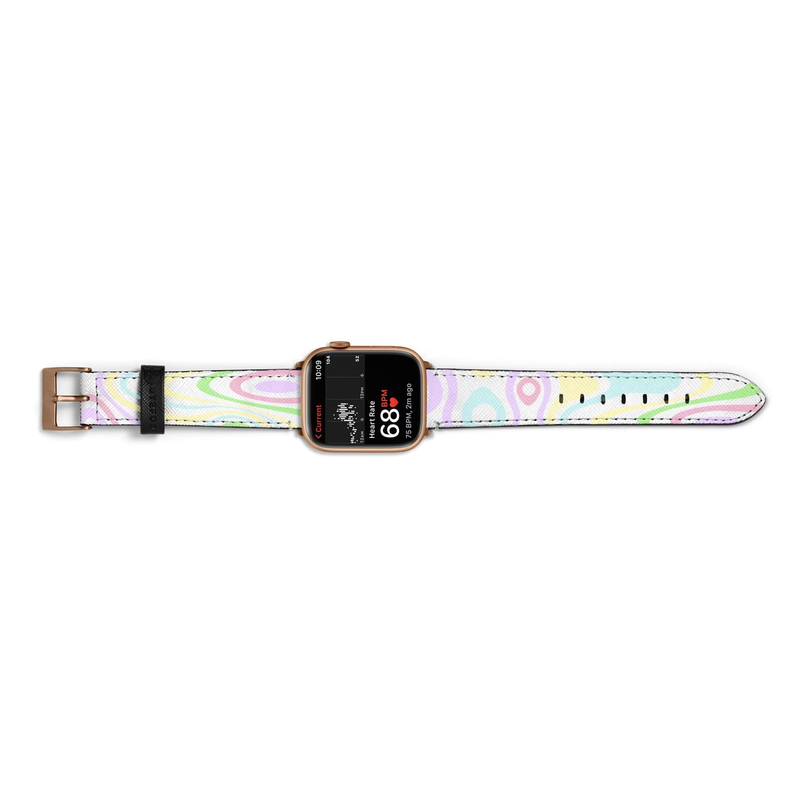 Transparent Swirl Apple Watch Strap Size 38mm Landscape Image Gold Hardware