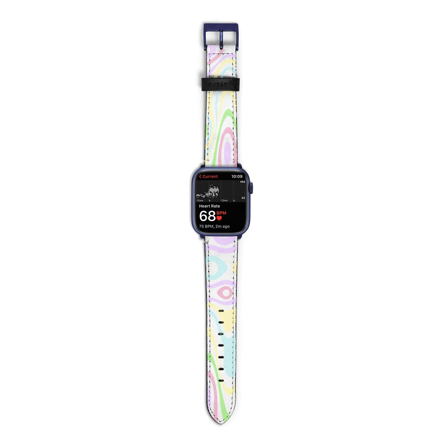 Transparent Swirl Apple Watch Strap Size 38mm with Blue Hardware