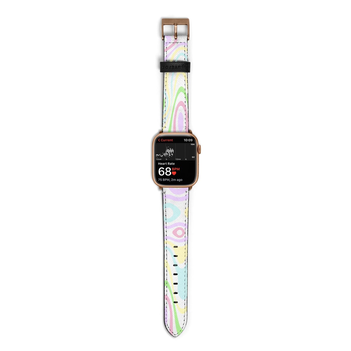 Transparent Swirl Apple Watch Strap Size 38mm with Gold Hardware