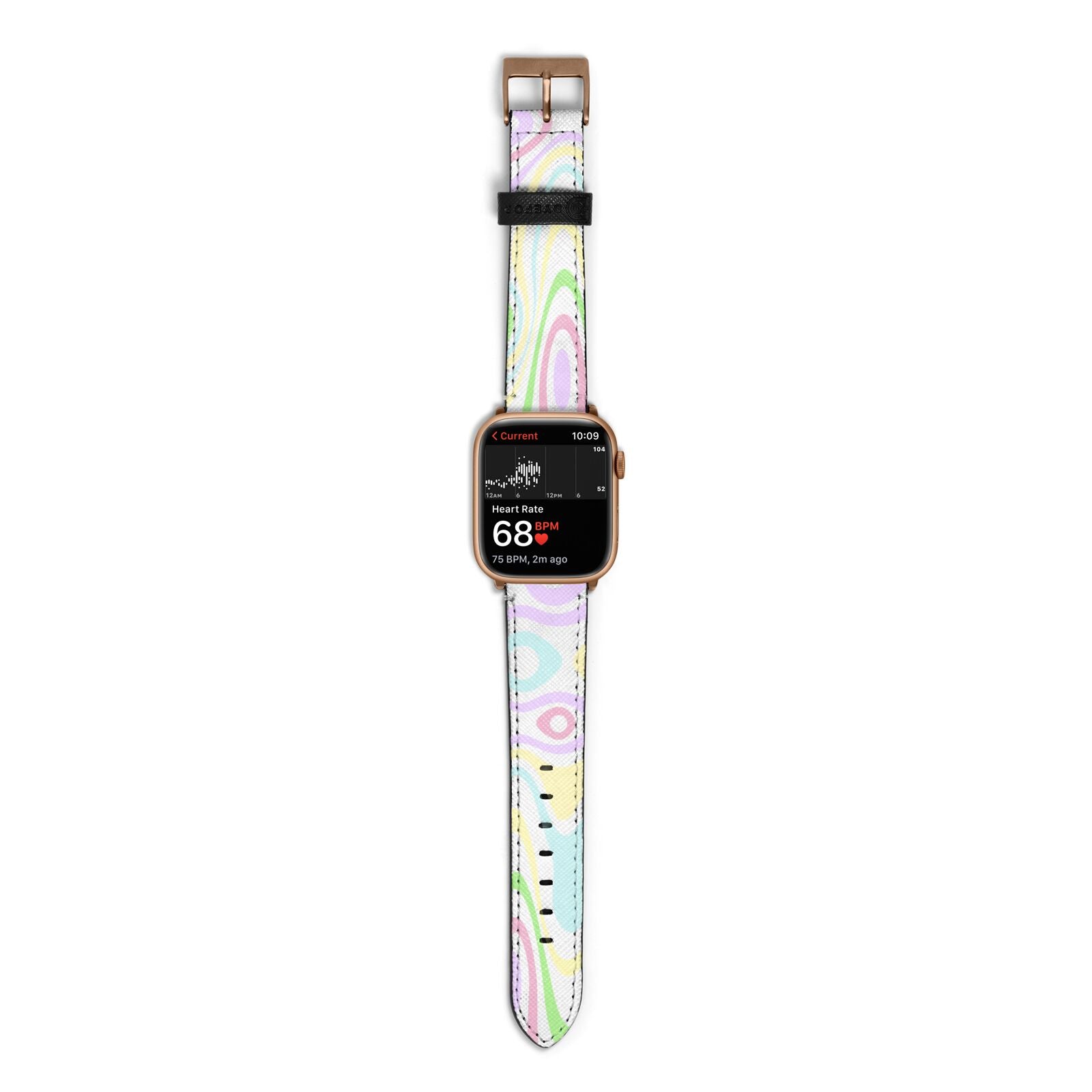 Transparent Swirl Apple Watch Strap Size 38mm with Gold Hardware