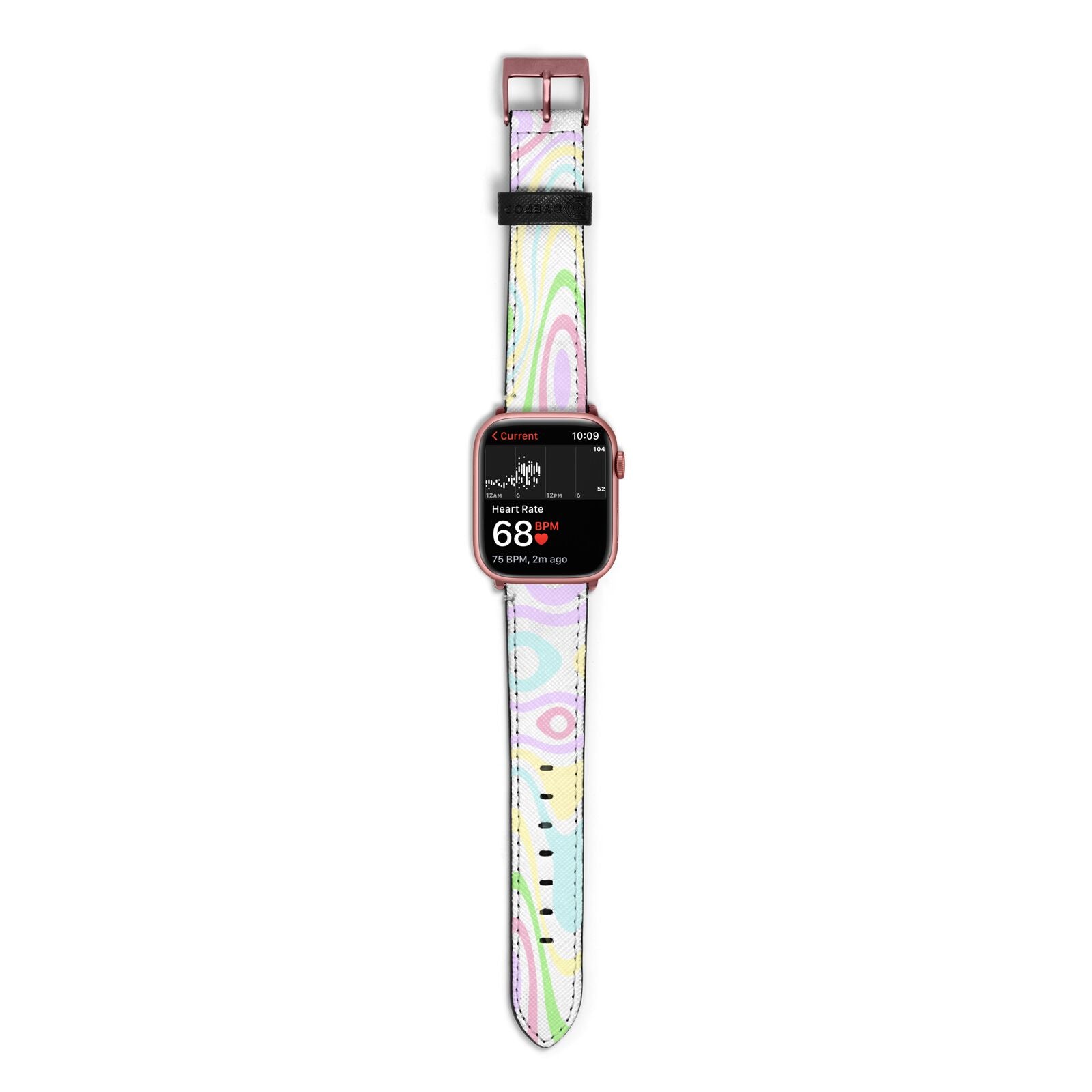 Transparent Swirl Apple Watch Strap Size 38mm with Rose Gold Hardware