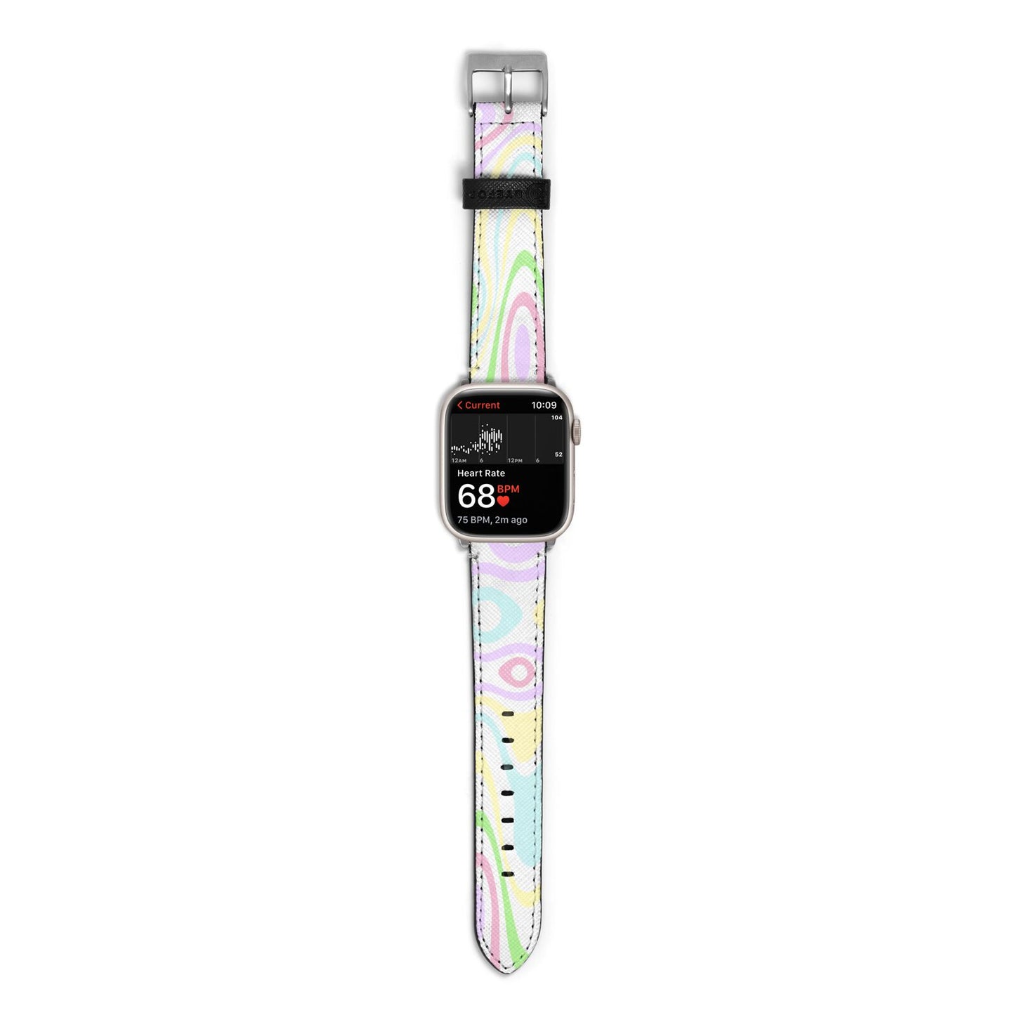 Transparent Swirl Apple Watch Strap Size 38mm with Silver Hardware