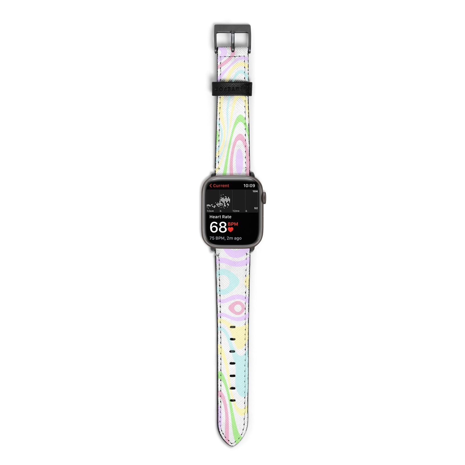 Transparent Swirl Apple Watch Strap Size 38mm with Space Grey Hardware