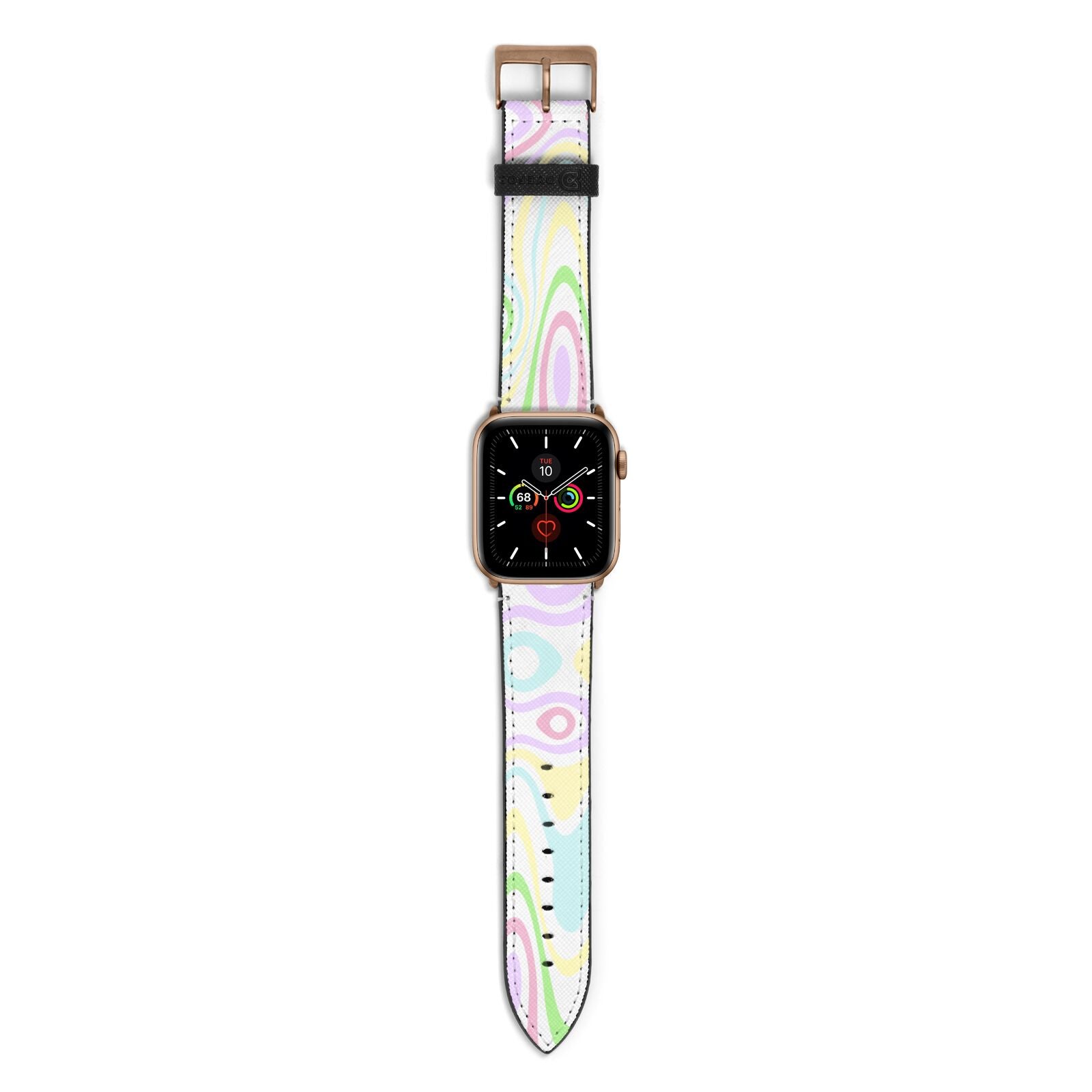 Transparent Swirl Apple Watch Strap with Gold Hardware