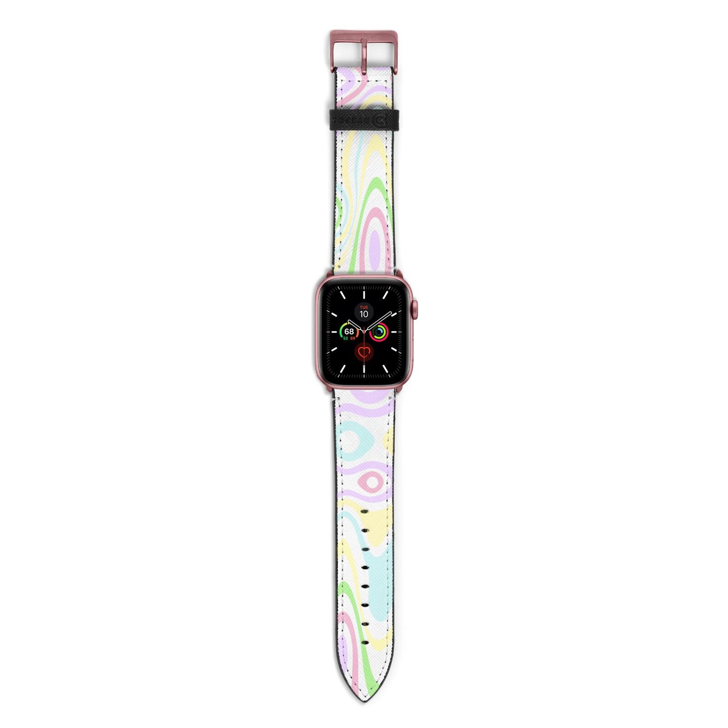 Transparent Swirl Apple Watch Strap with Rose Gold Hardware