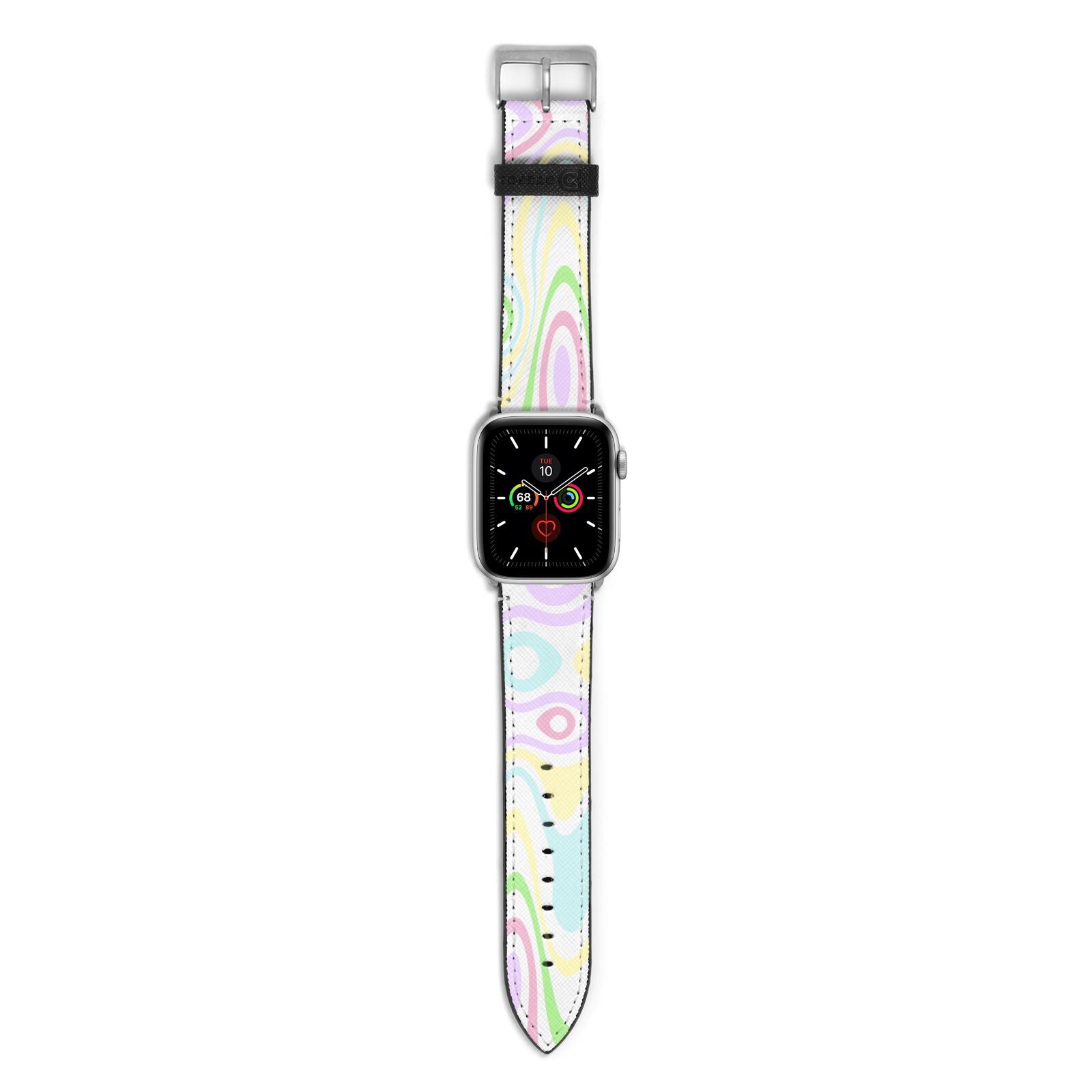 Transparent Swirl Apple Watch Strap with Silver Hardware