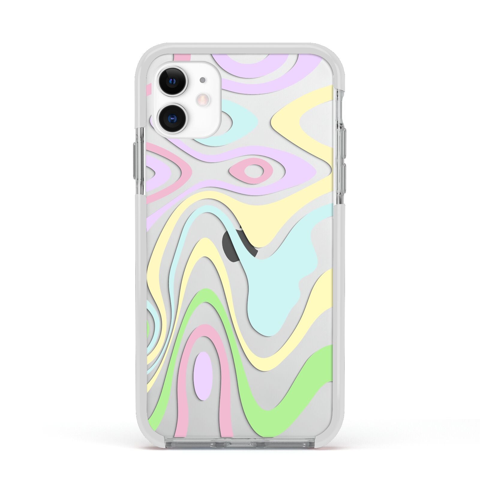 Transparent Swirl Apple iPhone 11 in White with White Impact Case