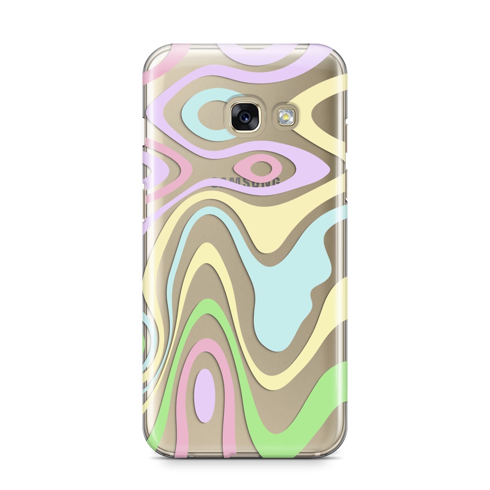 Transparent Swirl Samsung Galaxy A3 2017 Case on gold phone