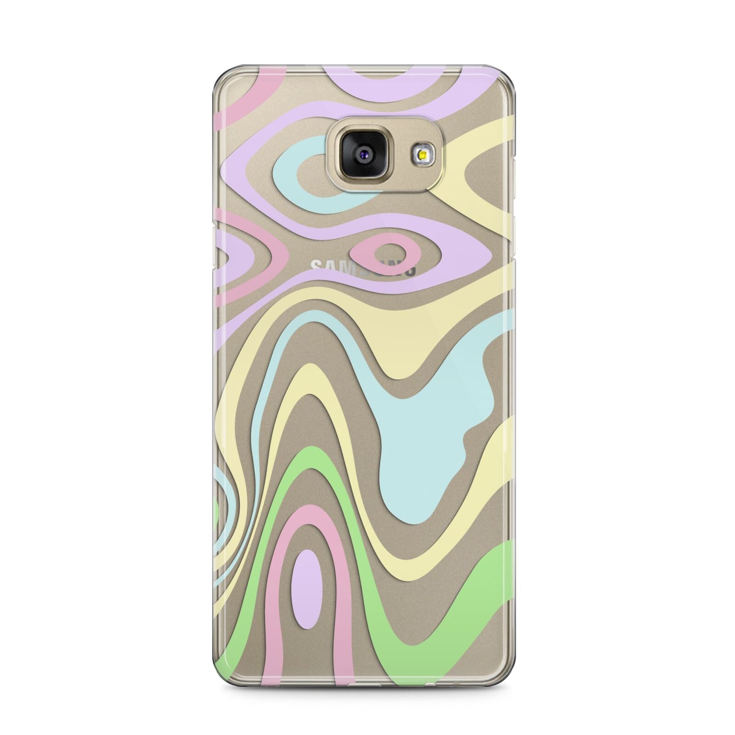 Transparent Swirl Samsung Galaxy A5 2016 Case on gold phone