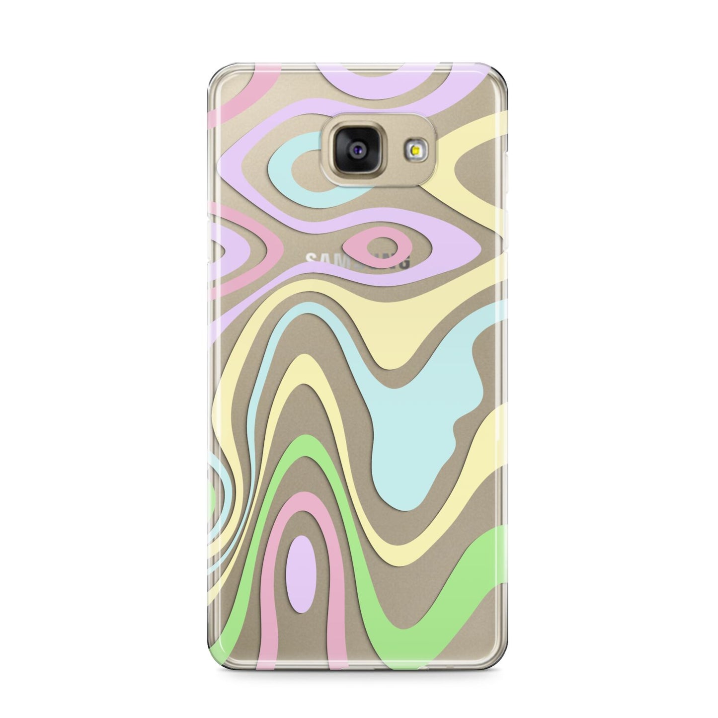 Transparent Swirl Samsung Galaxy A9 2016 Case on gold phone