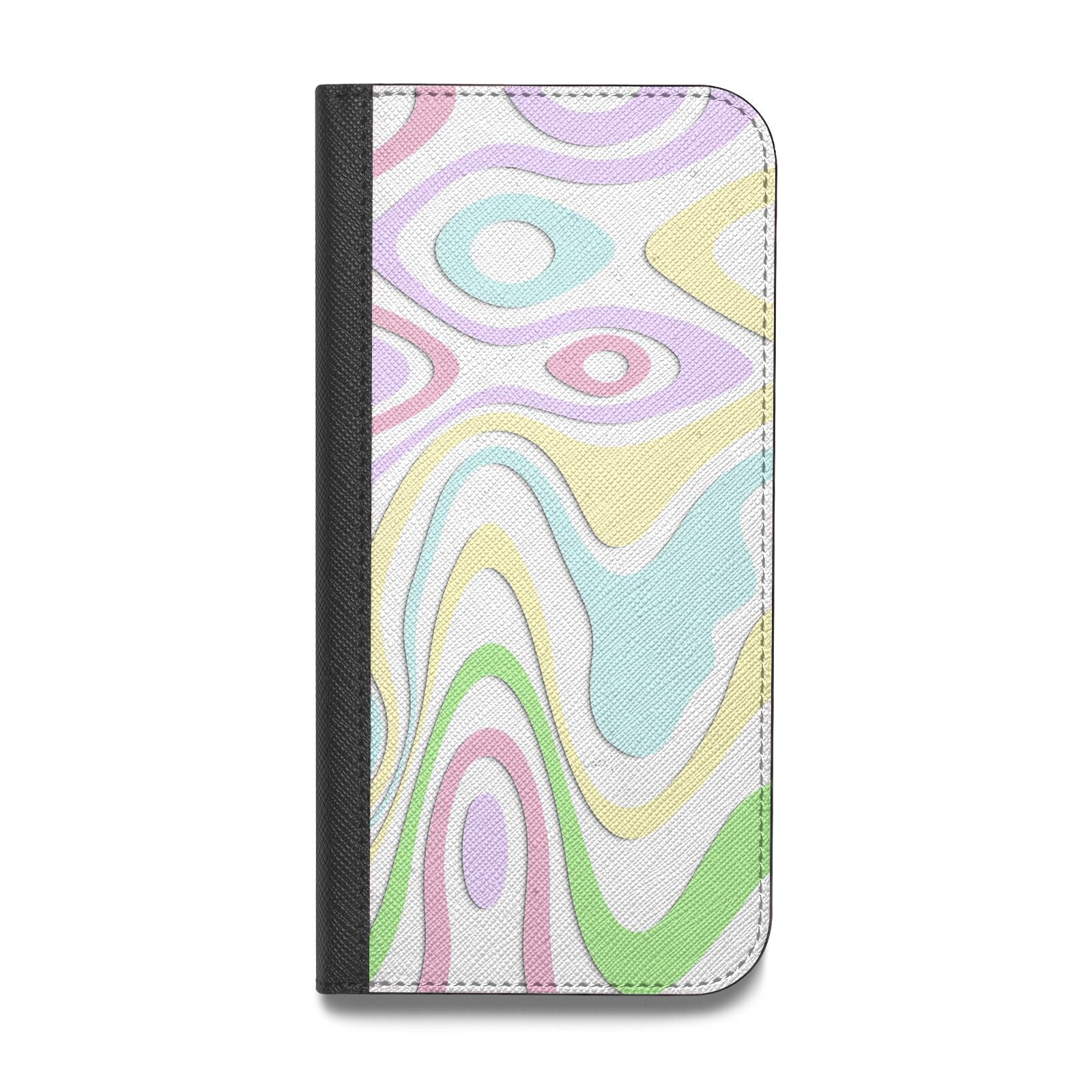 Transparent Swirl Vegan Leather Flip iPhone Case