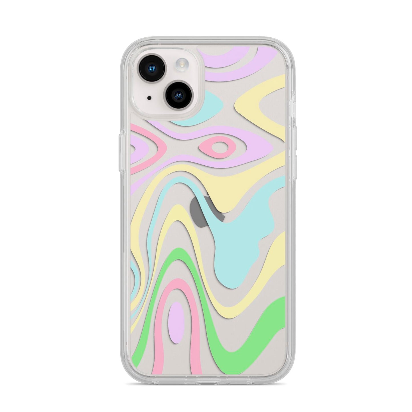 Transparent Swirl iPhone 14 Plus Clear Tough Case Starlight