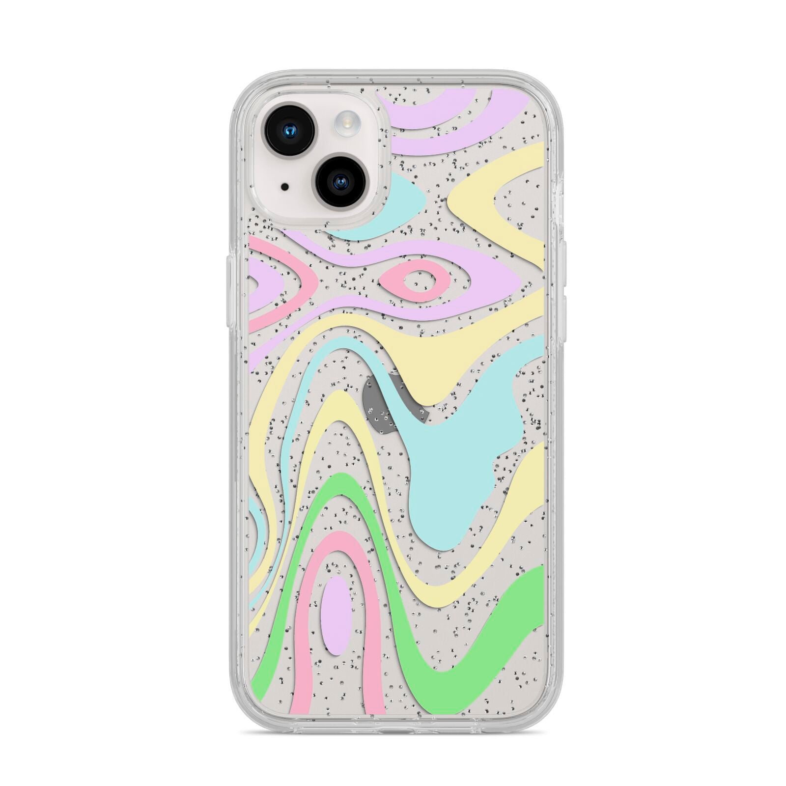 Transparent Swirl iPhone 14 Plus Glitter Tough Case Starlight