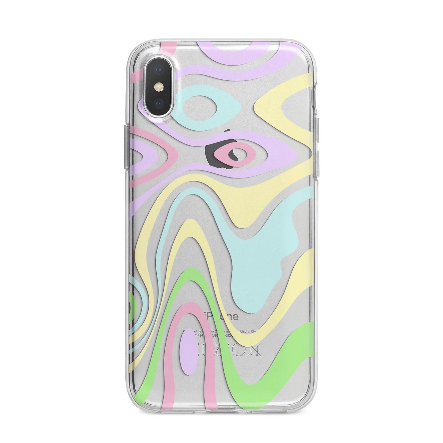 Transparent Swirl iPhone X Bumper Case on Silver iPhone Alternative Image 1