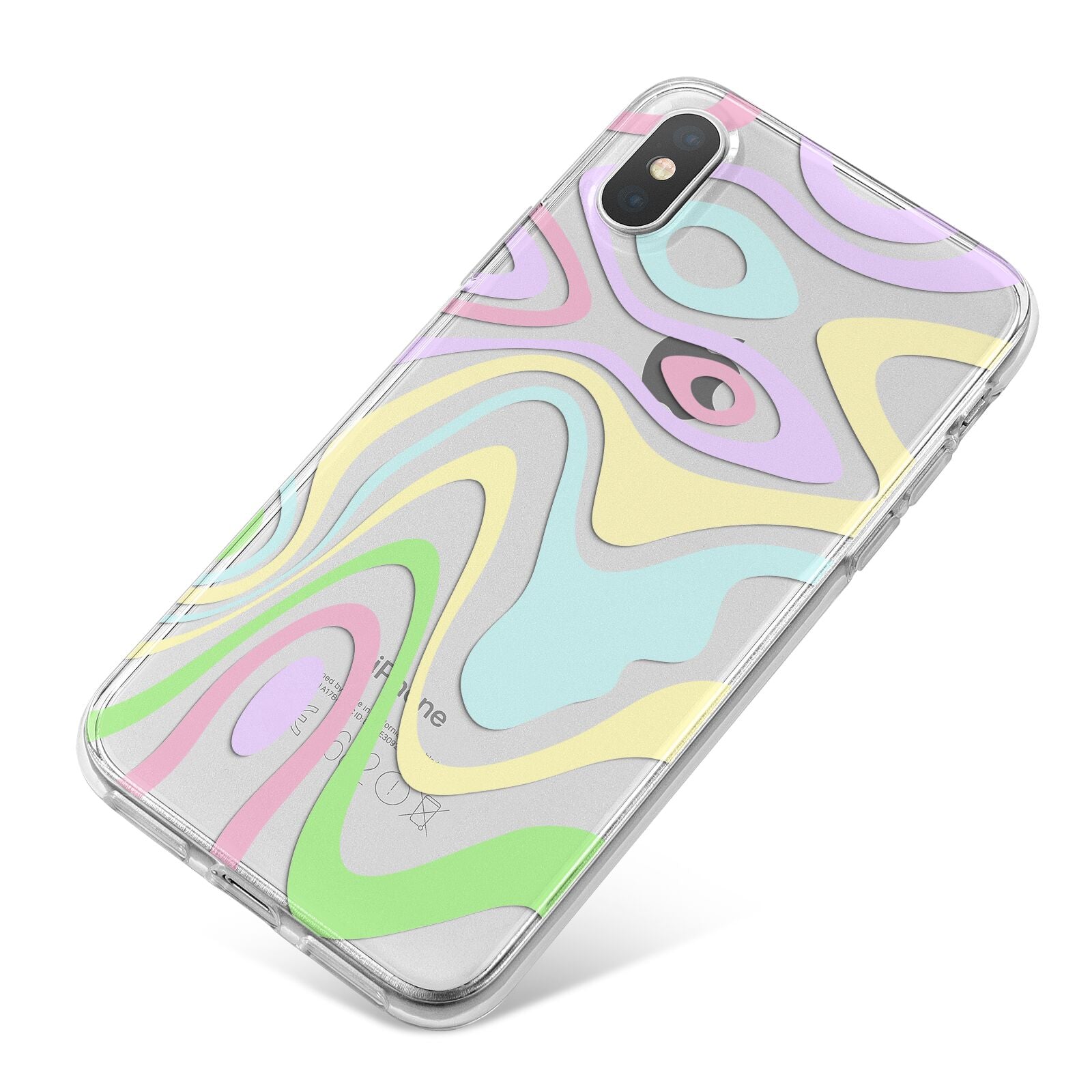 Transparent Swirl iPhone X Bumper Case on Silver iPhone