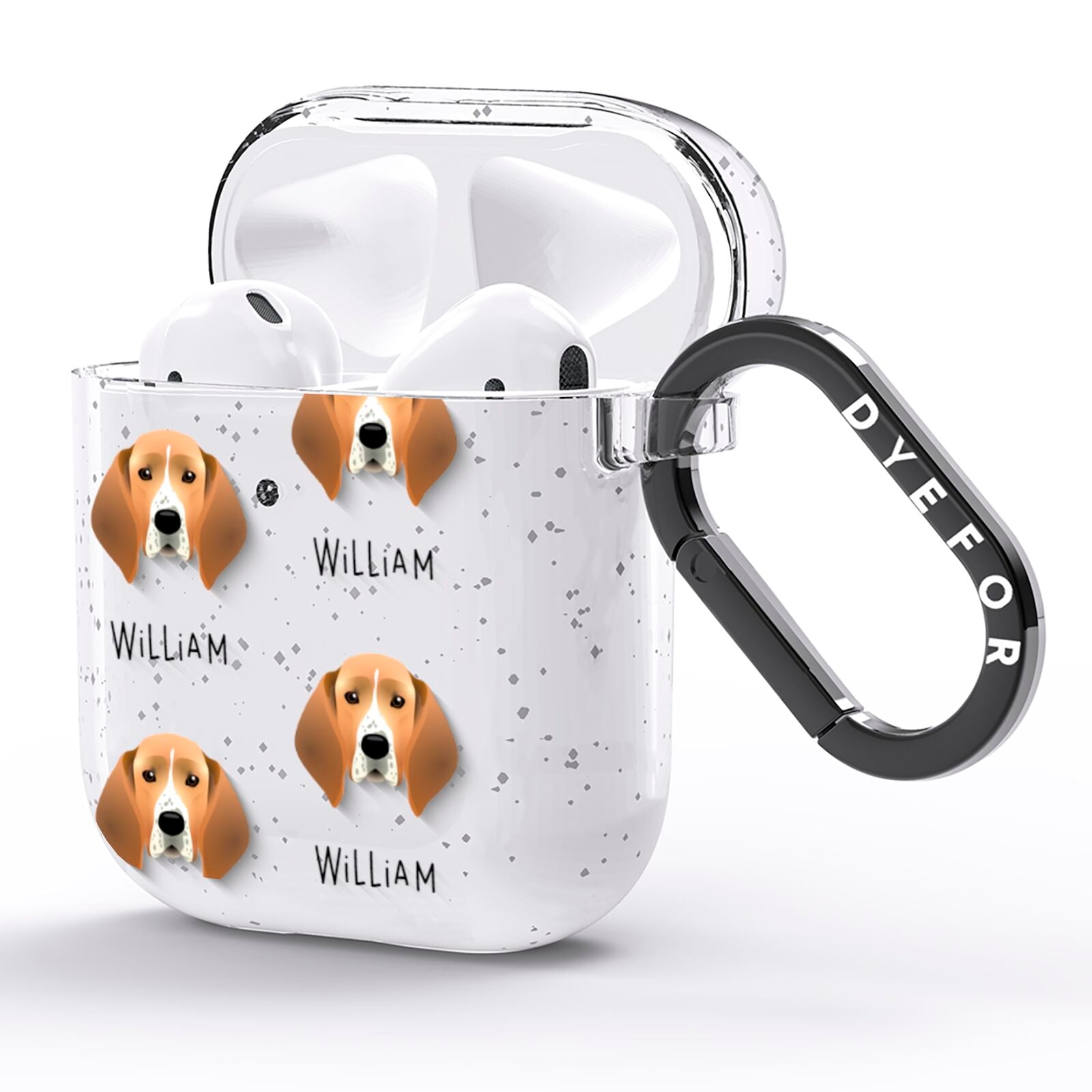Treeing Walker Coonhound Icon with Name AirPods Glitter Case Side Image