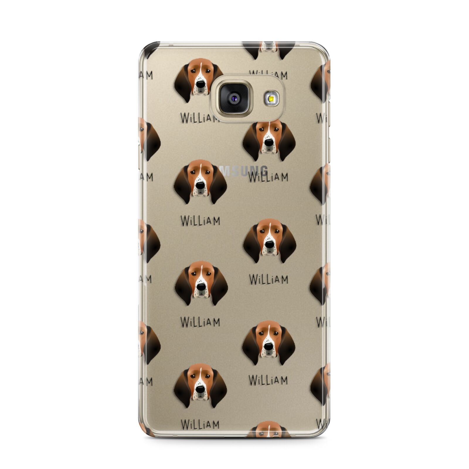 Treeing Walker Coonhound Icon with Name Samsung Galaxy A7 2016 Case on gold phone