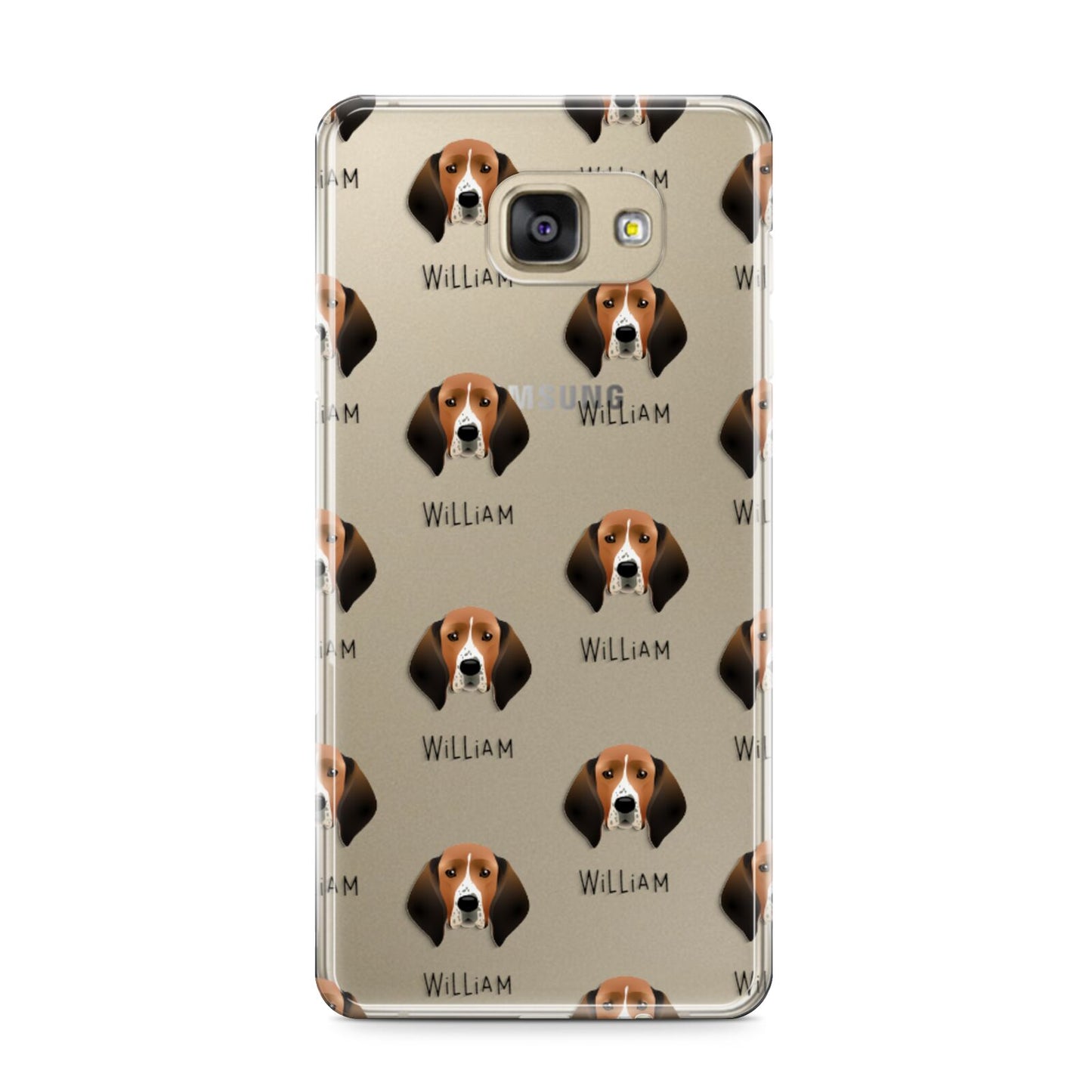 Treeing Walker Coonhound Icon with Name Samsung Galaxy A9 2016 Case on gold phone