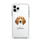 Treeing Walker Coonhound Personalised Apple iPhone 11 Pro in Silver with White Impact Case