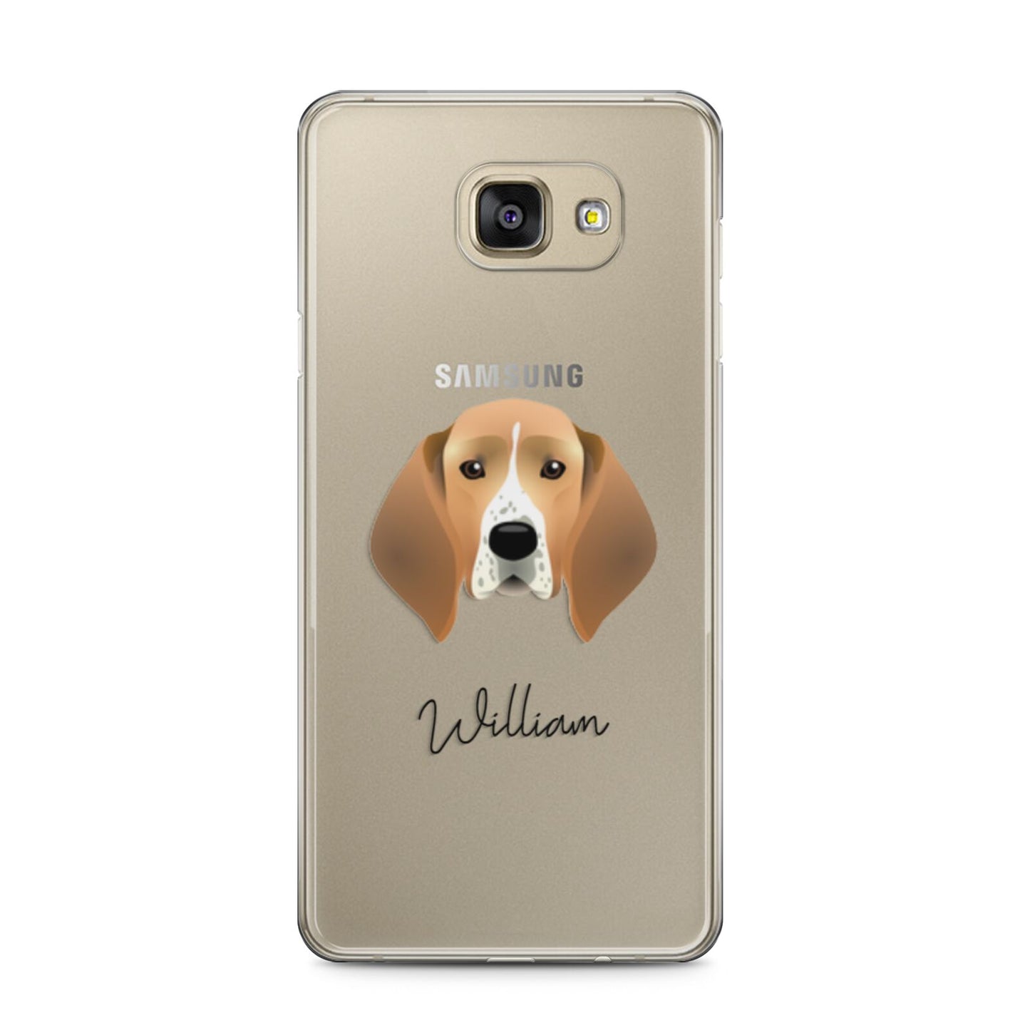 Treeing Walker Coonhound Personalised Samsung Galaxy A5 2016 Case on gold phone
