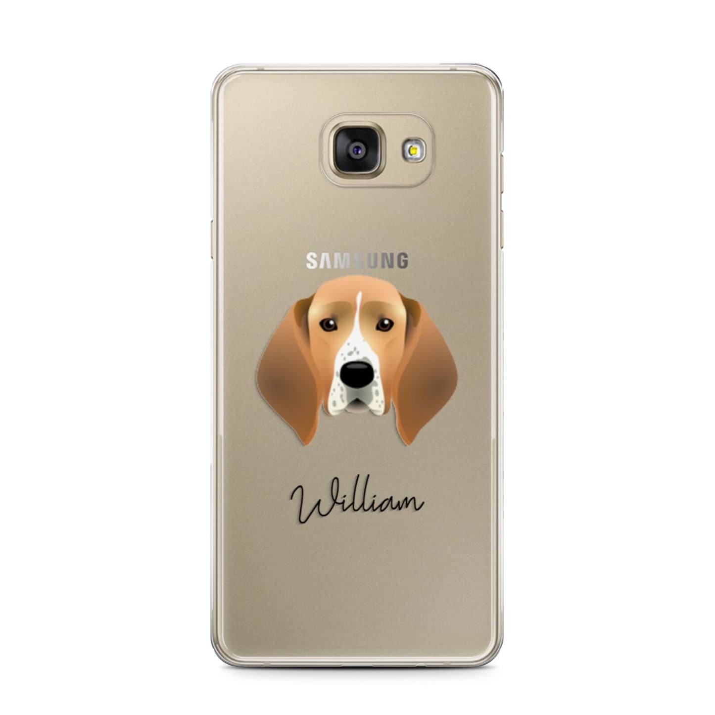 Treeing Walker Coonhound Personalised Samsung Galaxy A7 2016 Case on gold phone