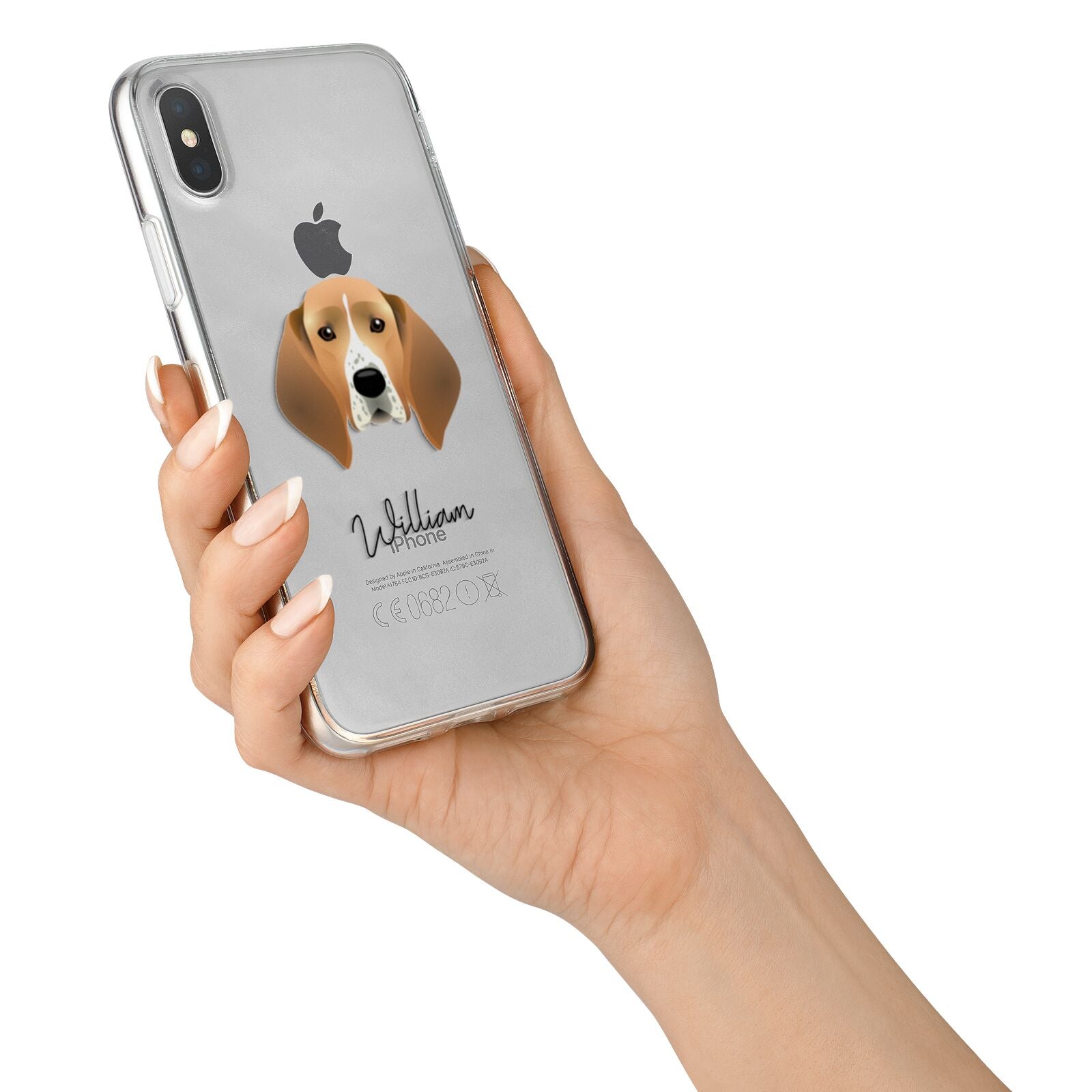 Treeing Walker Coonhound Personalised iPhone X Bumper Case on Silver iPhone Alternative Image 2