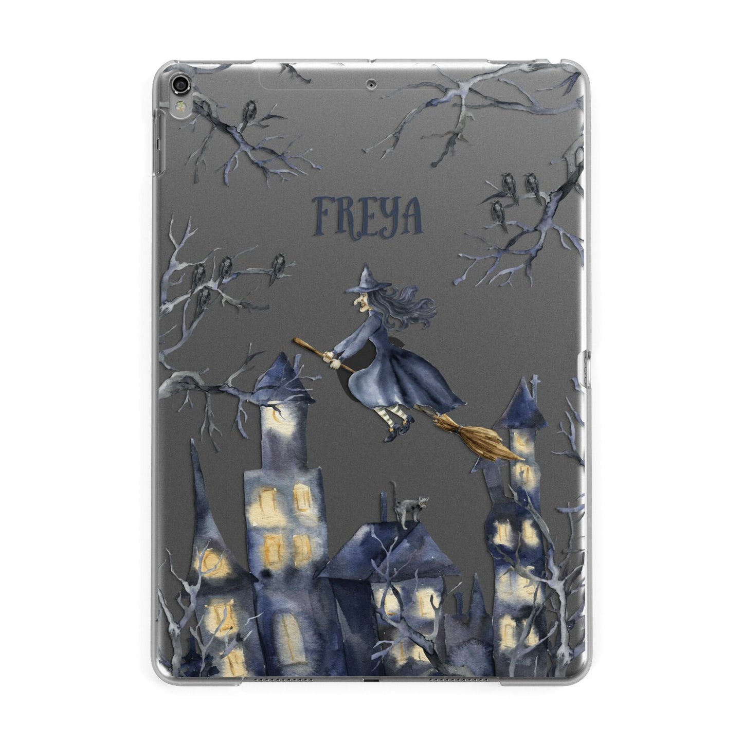 Treetop Halloween Witch Apple iPad Grey Case