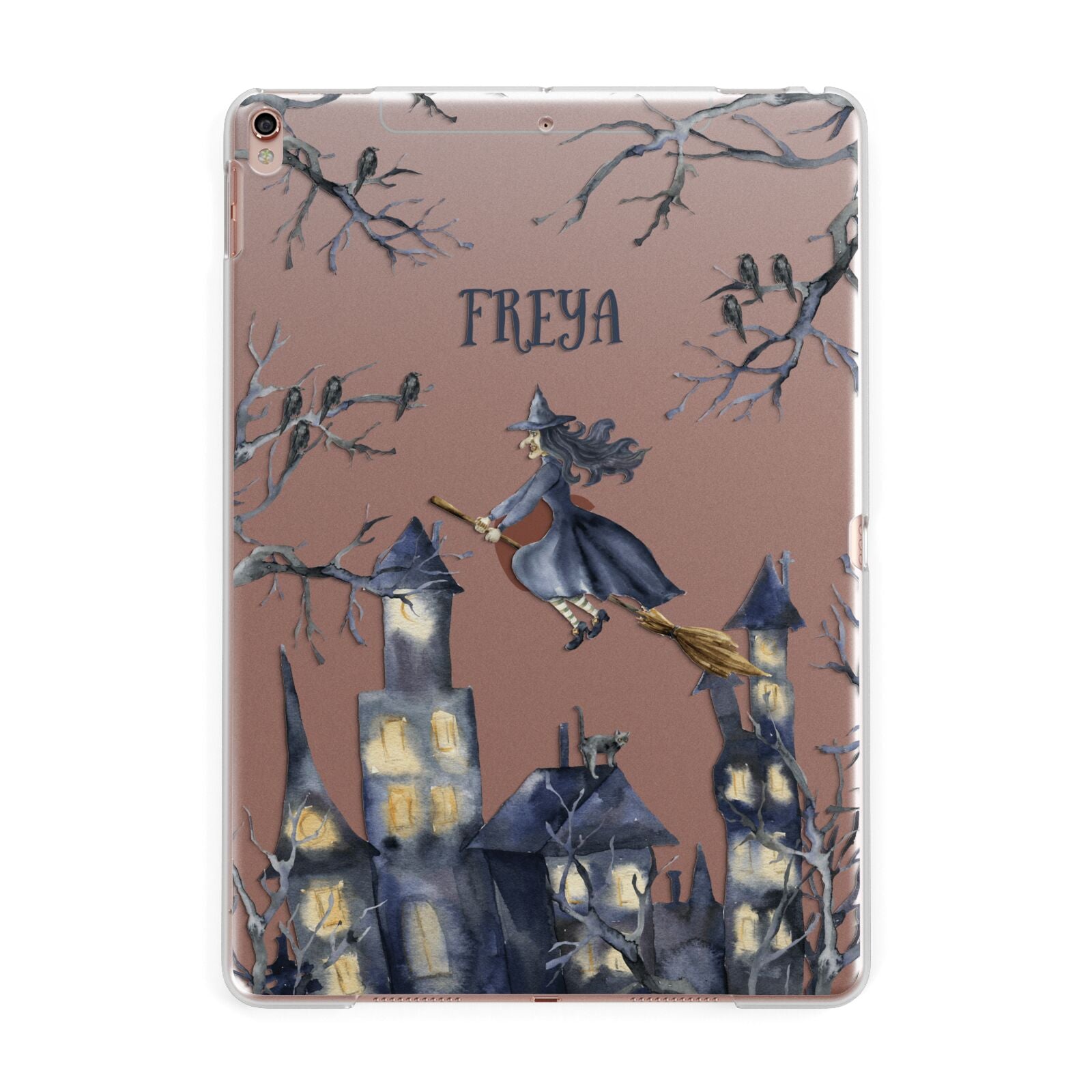 Treetop Halloween Witch Apple iPad Rose Gold Case