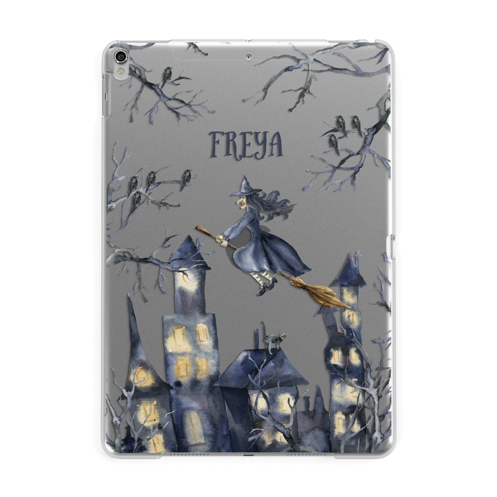 Treetop Halloween Witch Apple iPad Silver Case