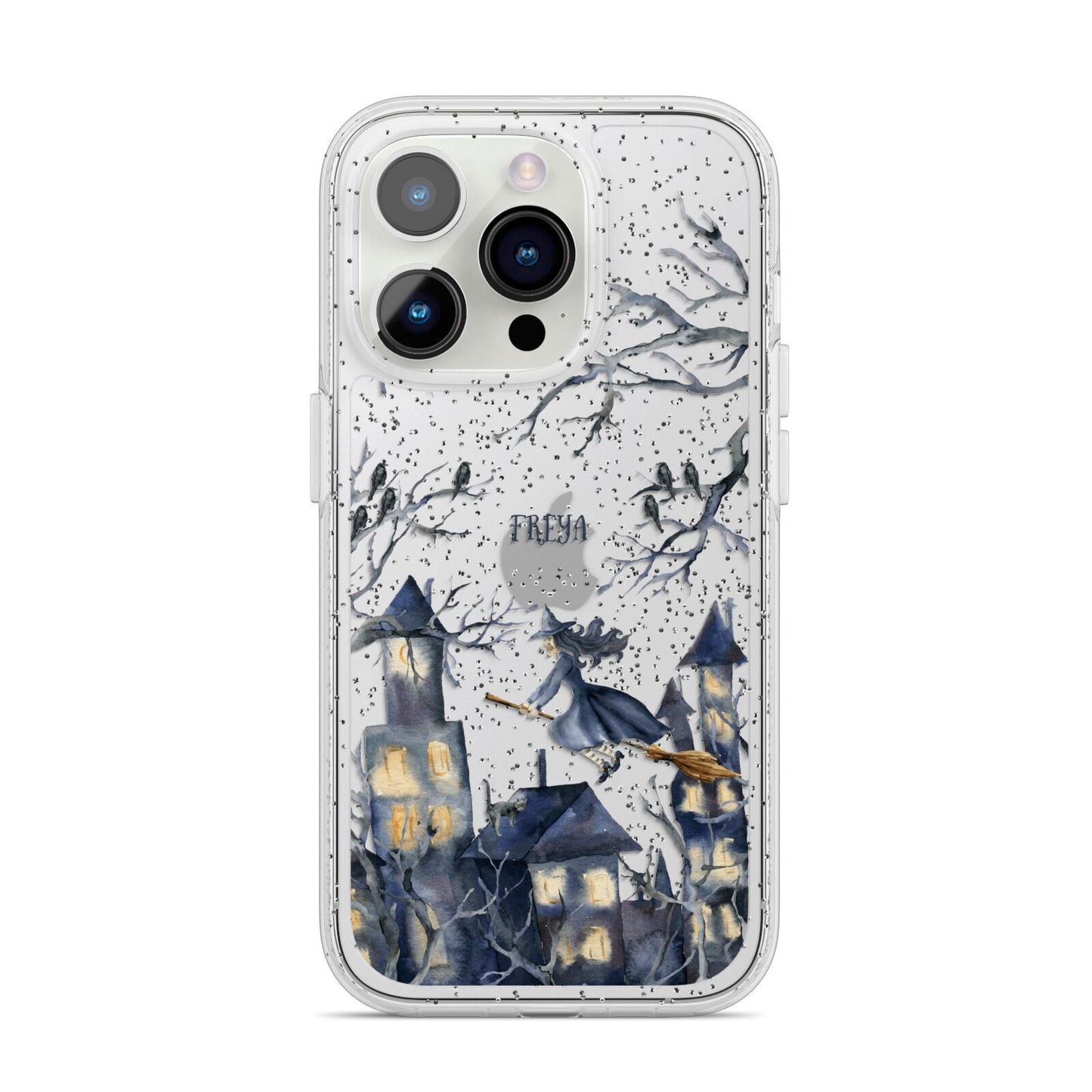 Treetop Halloween Witch iPhone 14 Pro Glitter Tough Case Silver