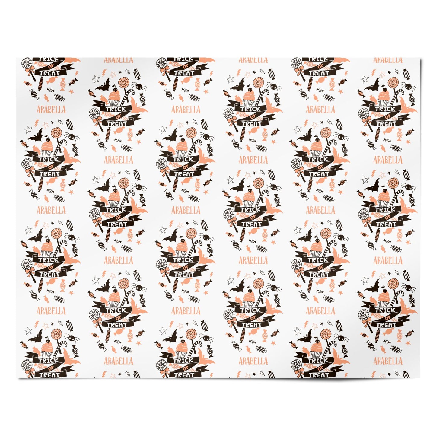 Trick or Treat Personalised Wrapping Paper Alternative