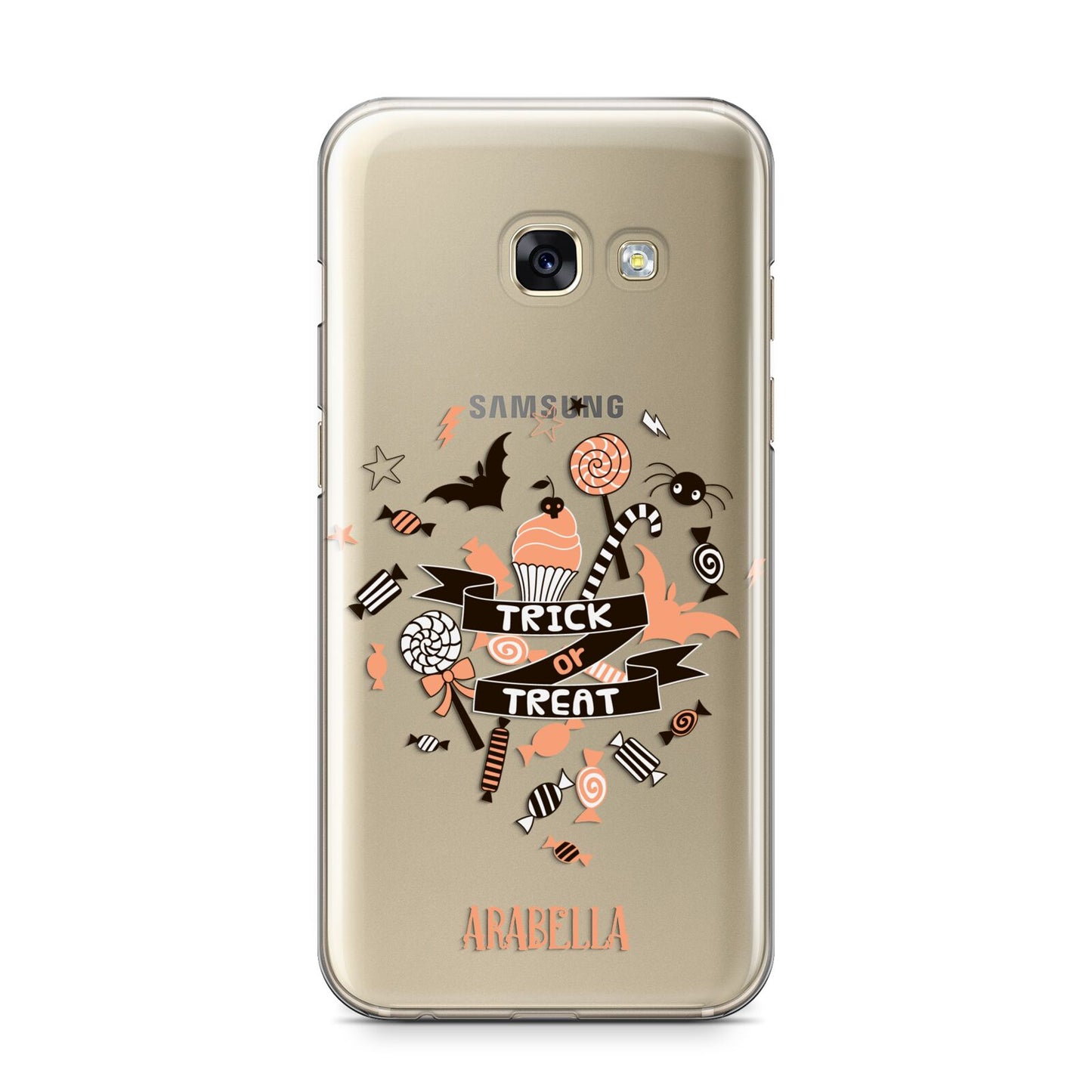 Trick or Treat Samsung Galaxy A3 2017 Case on gold phone