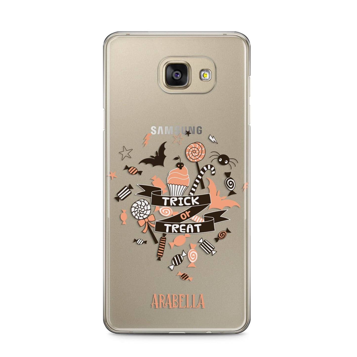 Trick or Treat Samsung Galaxy A5 2016 Case on gold phone