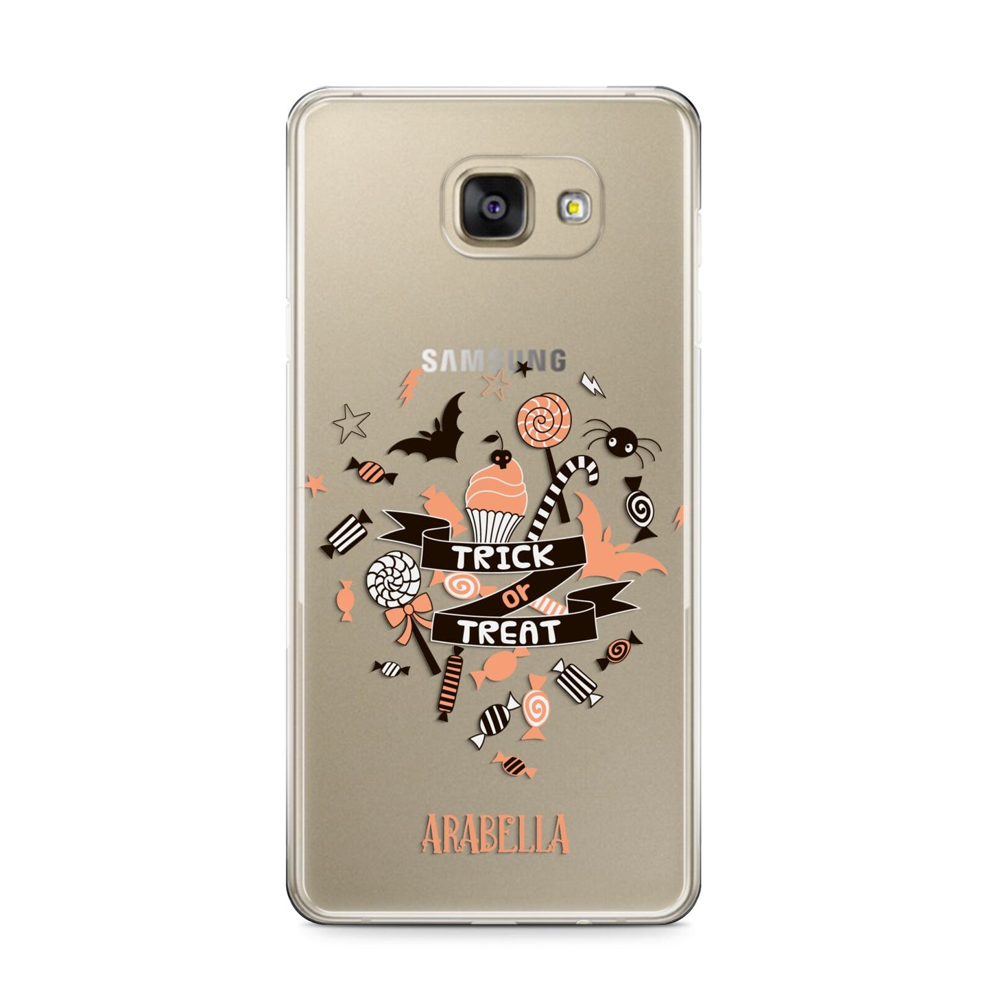 Trick or Treat Samsung Galaxy A9 2016 Case on gold phone