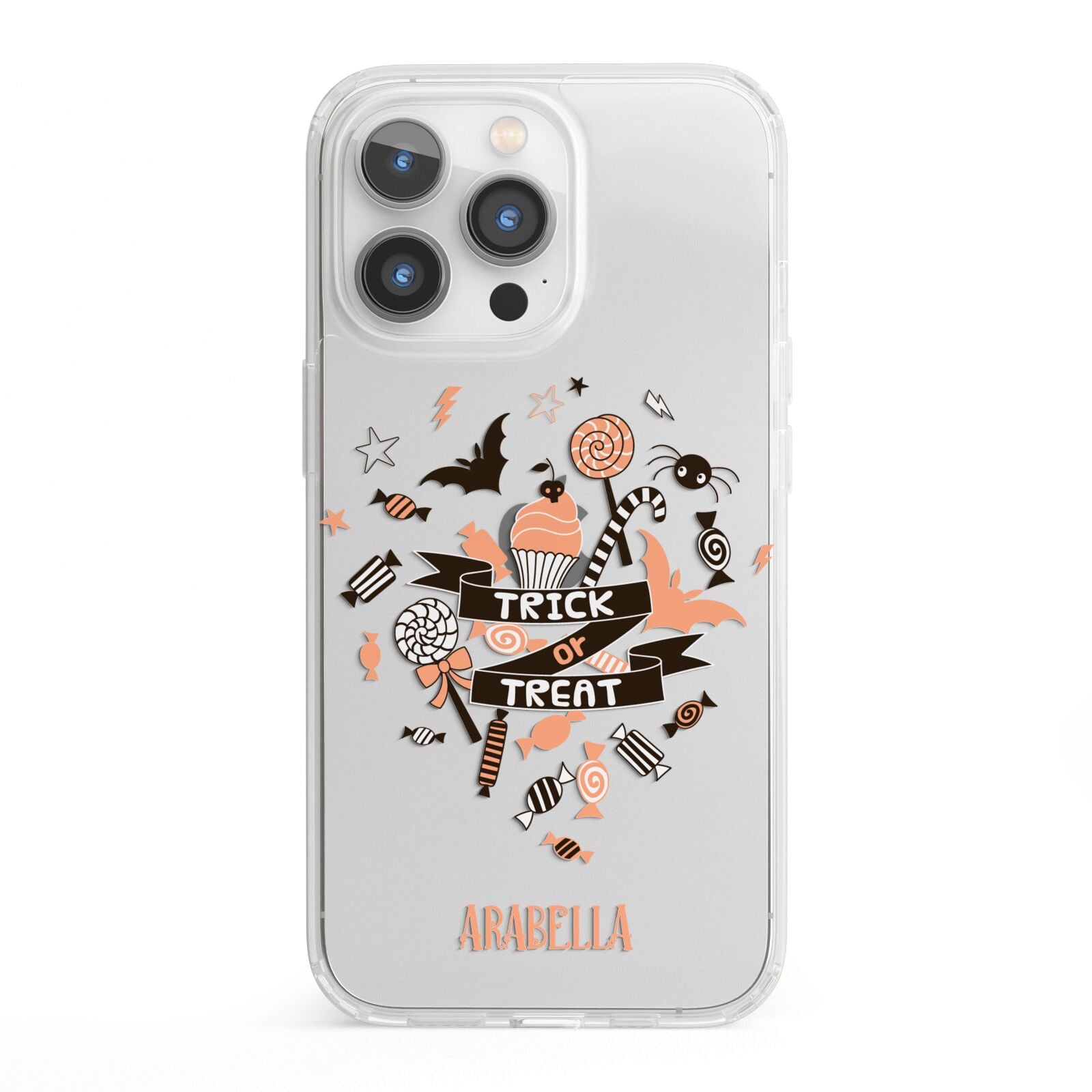 Trick or Treat iPhone 13 Pro Clear Bumper Case