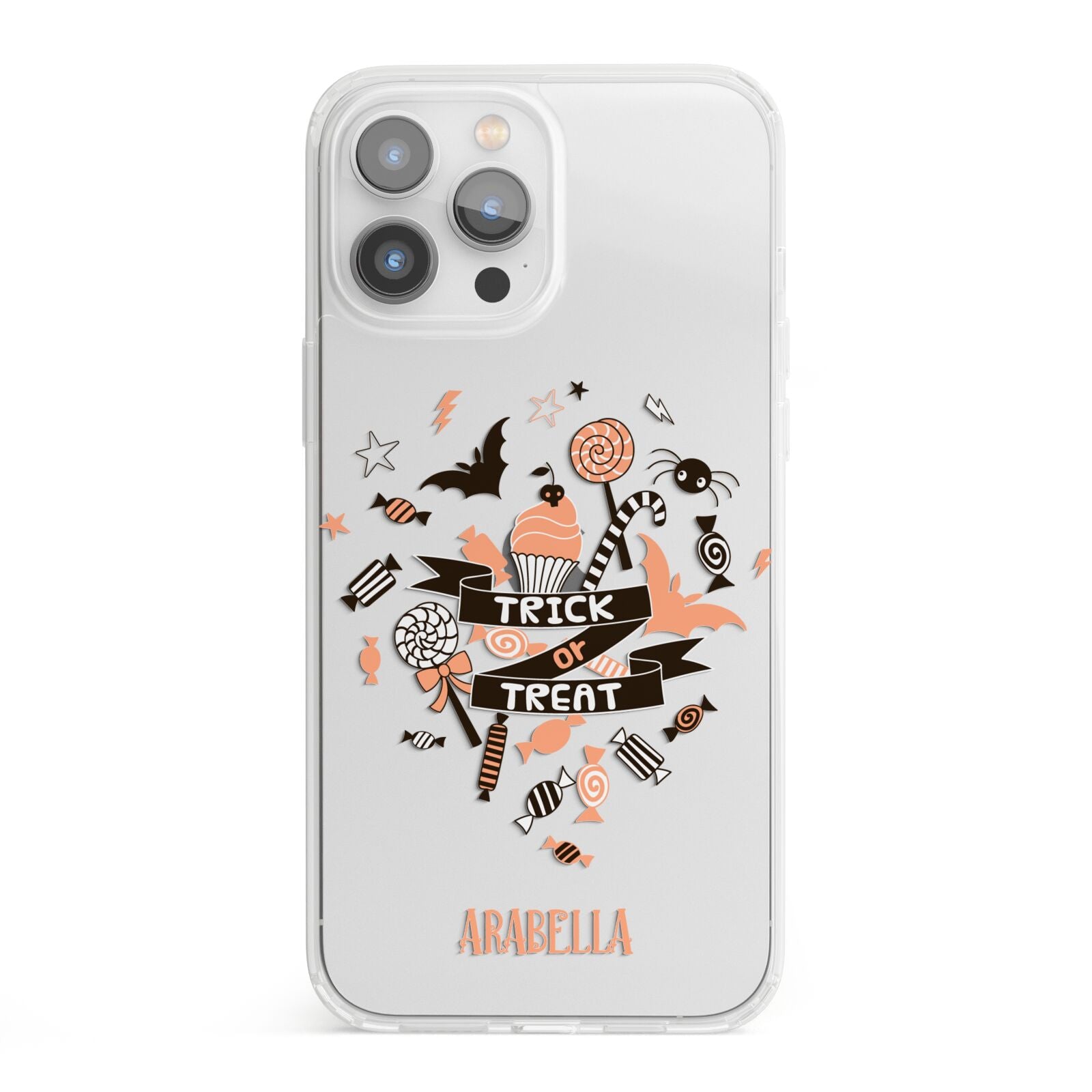 Trick or Treat iPhone 13 Pro Max Clear Bumper Case