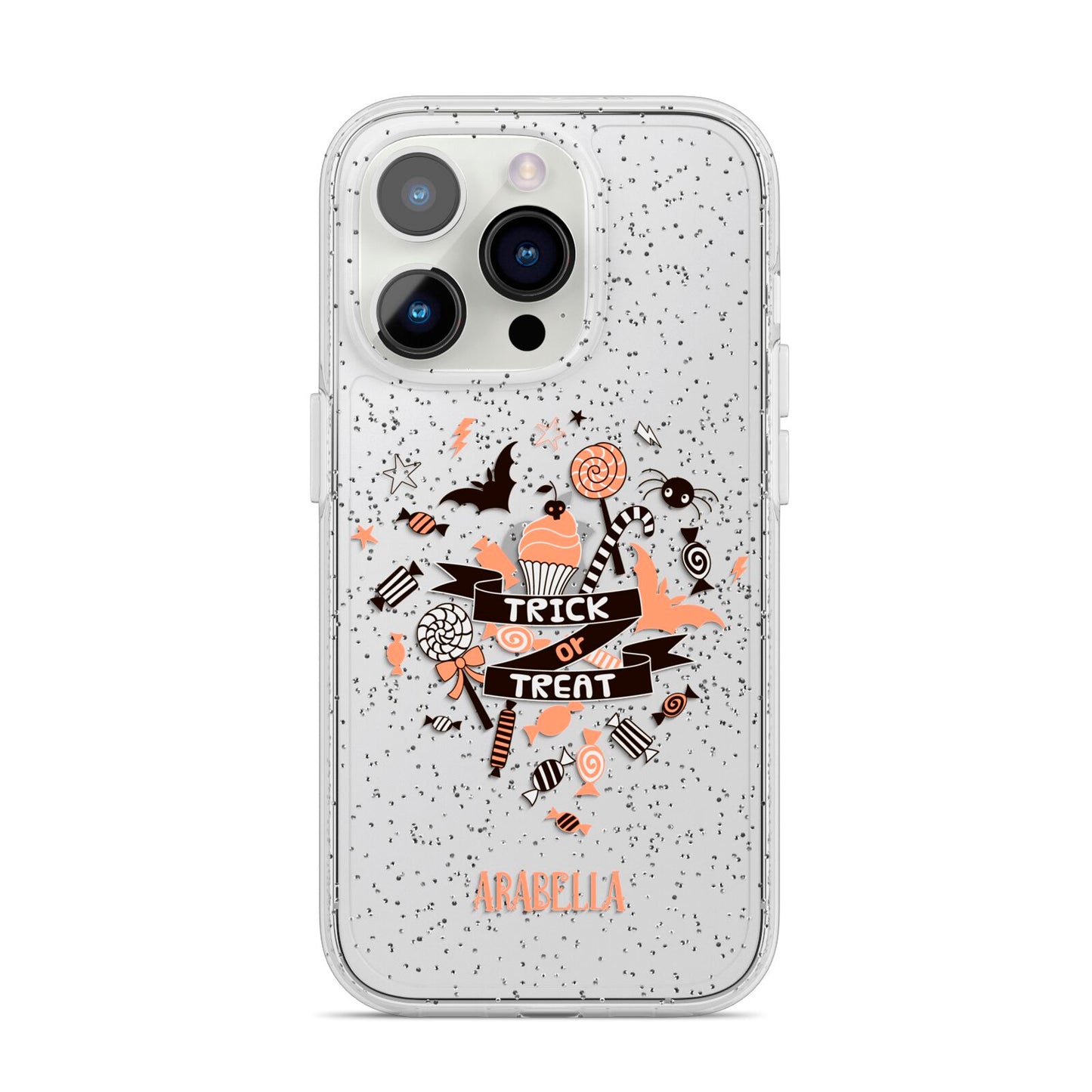 Trick or Treat iPhone 14 Pro Glitter Tough Case Silver