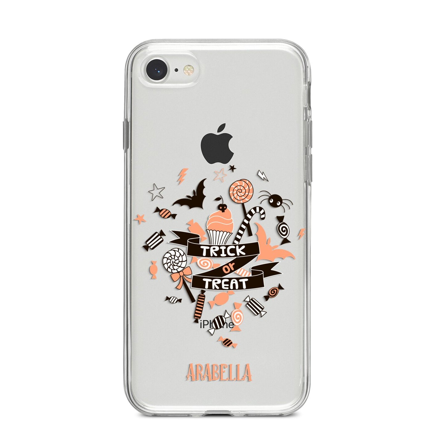 Trick or Treat iPhone 8 Bumper Case on Silver iPhone